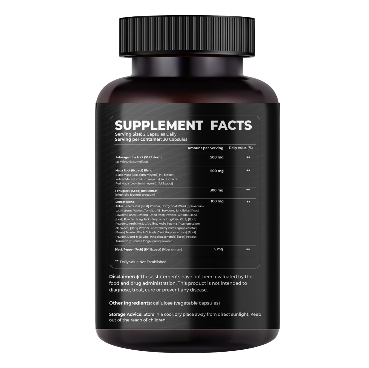 Mishas Nutraceuticals Ashwagandha, Maca Root, Fenugreek Supplement with Ginseng – Supports Stress Relief, Mood Balance & Thyroid Health – 60 Capsules - Medaid International