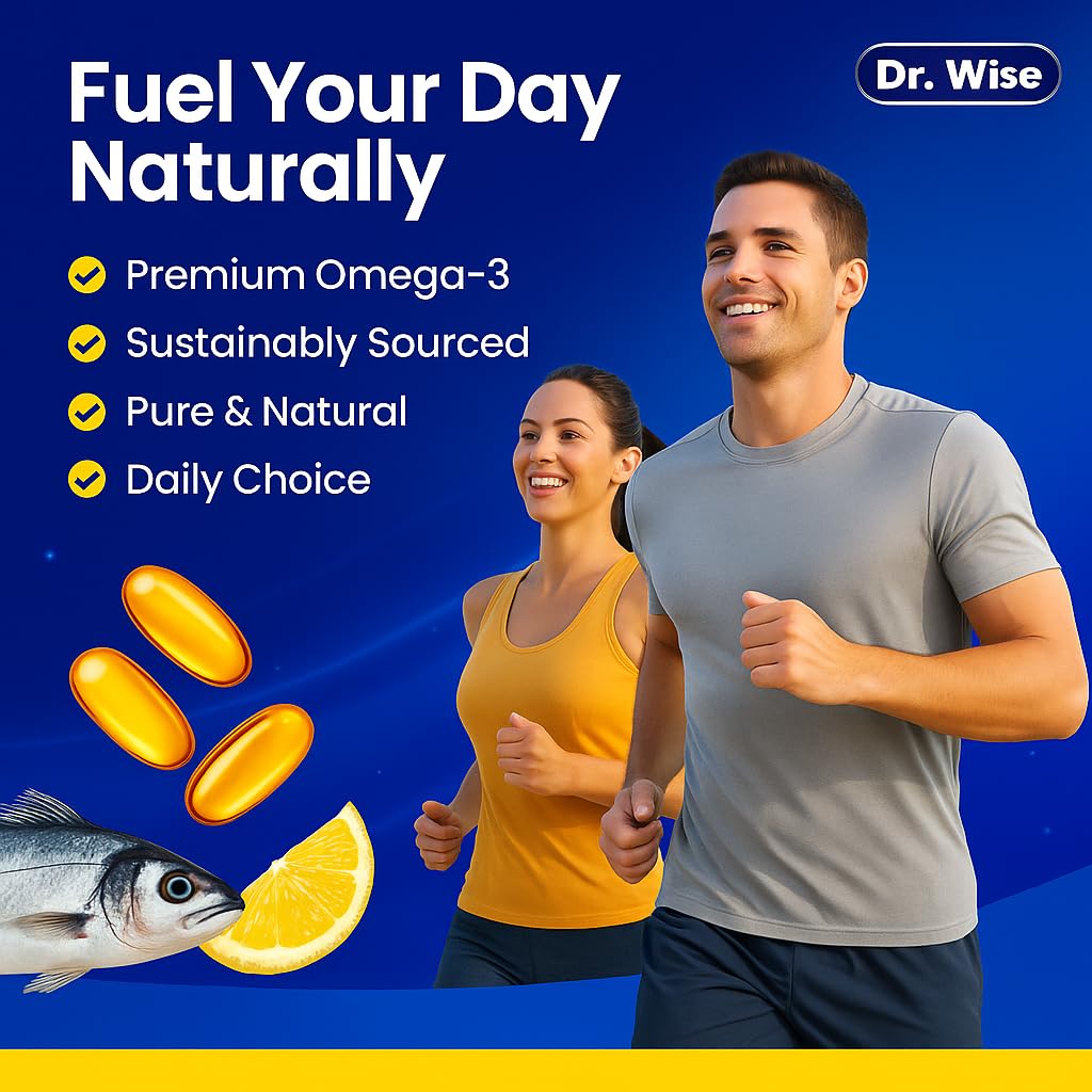Triple Strength Omega 3 Fish Oil 3600mg – 1300mg EPA & 860mg DHA- Once Daily – Burpless Lemon Flavor, – Supports Heart, Brain, Joint & Eye Health – Wild Caught, Non-GMO, 90 Softgels, 3-Month Supply - Medaid International