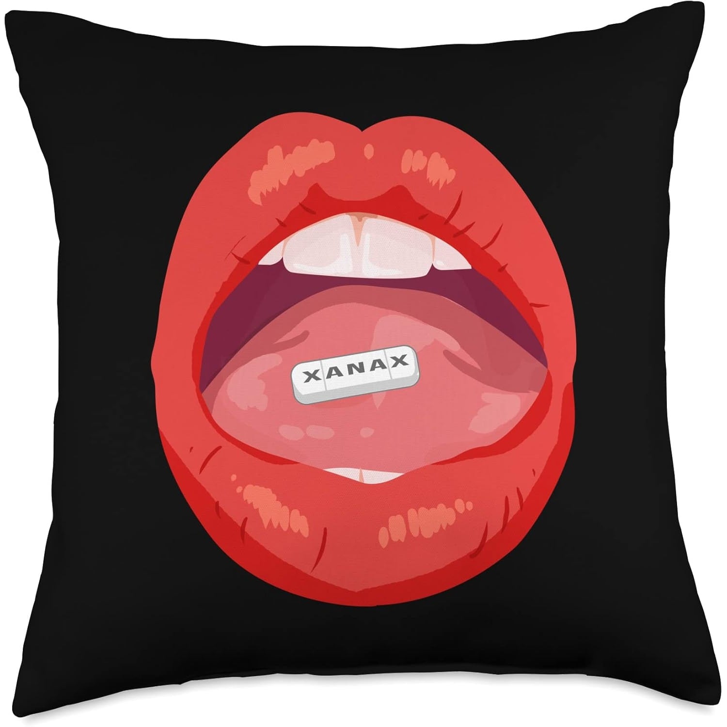 Psychonaut Xanax Xan Pill, Xanny Party/Festival Drug Throw Pillow, 18x18, Multicolor - Medaid