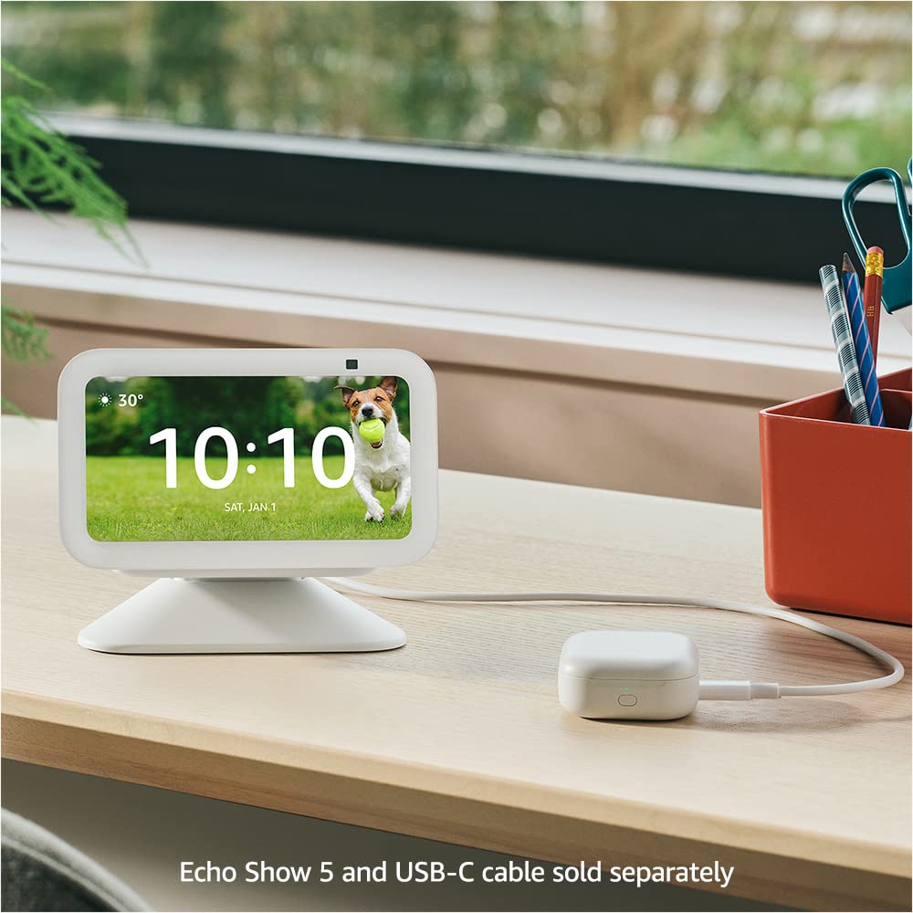 Echo Show 5 (3rd Gen) Adjustable Stand with USB-C Charging Port | Cloud Blue - Medaid International