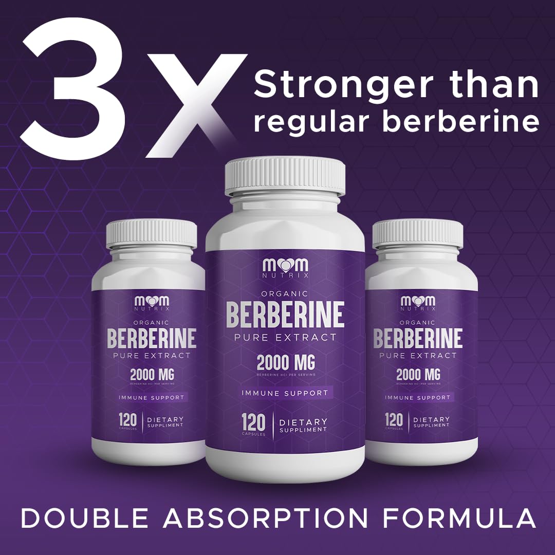 THE MONK Organic Berberine Extract 2000mg - Vegan, Non-GMO - Immune Support - Berberine HCL Supplement for Women & Men - 120 Capsules - Medaid International