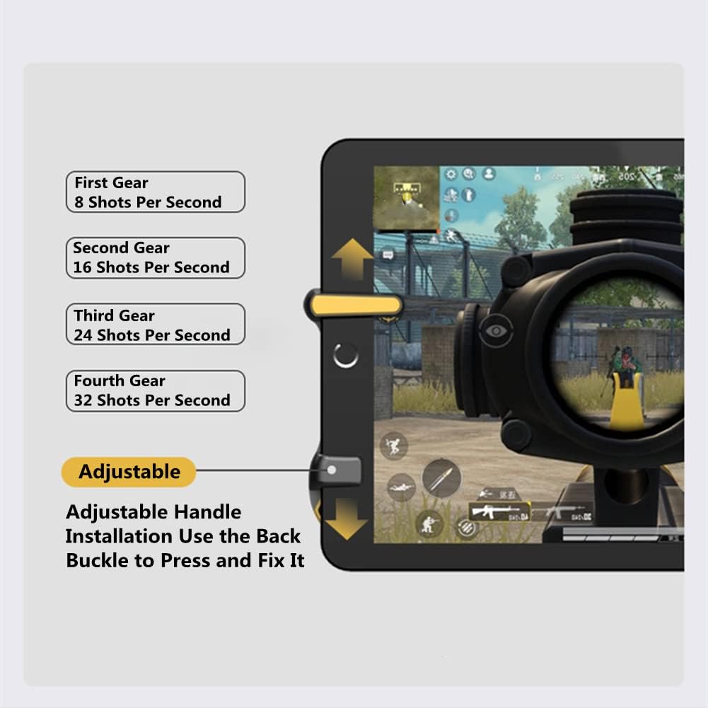 TERRIFI PUBG Mobile Game Controller Trigger with Rapid Fire, 4 Finger Gaming Grip, Joystick L1R1, Wireless Gamepad for iPad, Tablet, Android, ios