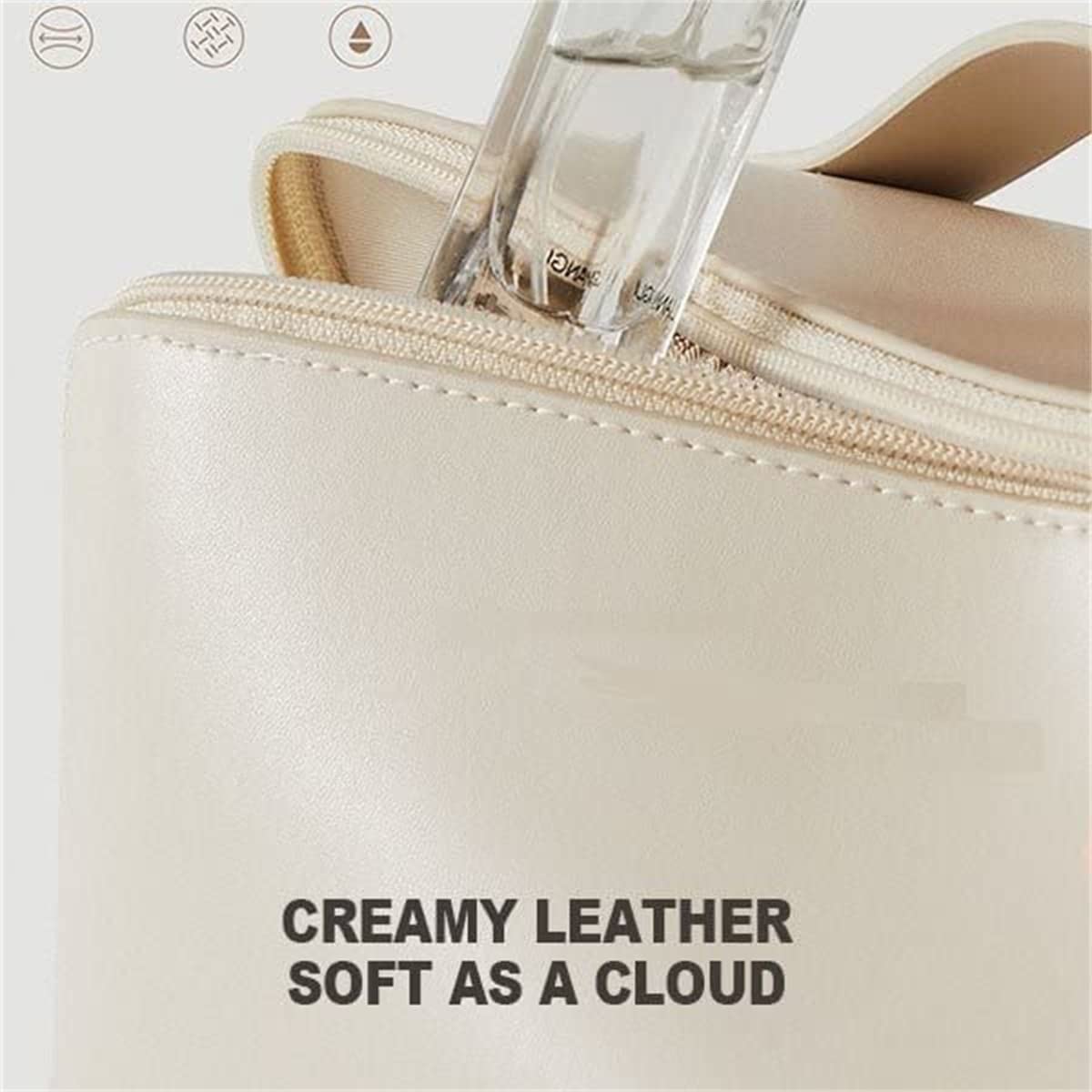 KASTWAVE Large Capacity Travel Cosmetic Bag, Makeup Bag Travel Cosmetic Bag, Travel Cosmetic Bags for Women, Cosmetic Travel Bags for Women, Travel Cosmetic Bags for Toiletries (White)