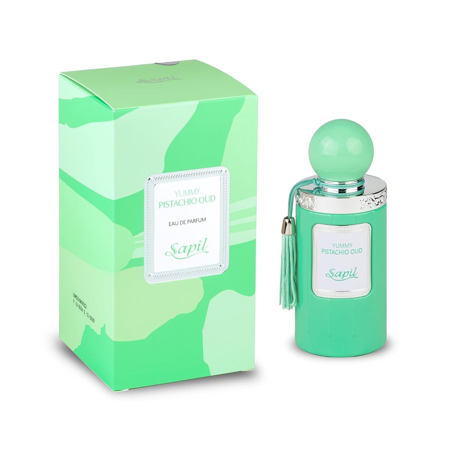 Sapil Yummy Pistachio Oud Unisex Eau De Parfum - Long-Lasting Arabic Perfume with Creamy Hazelnut, Vanilla & Woody Floral Notes - Sweet Dubai Gourmand Fragrance for Men & Women - 3.38 oz - Medaid International