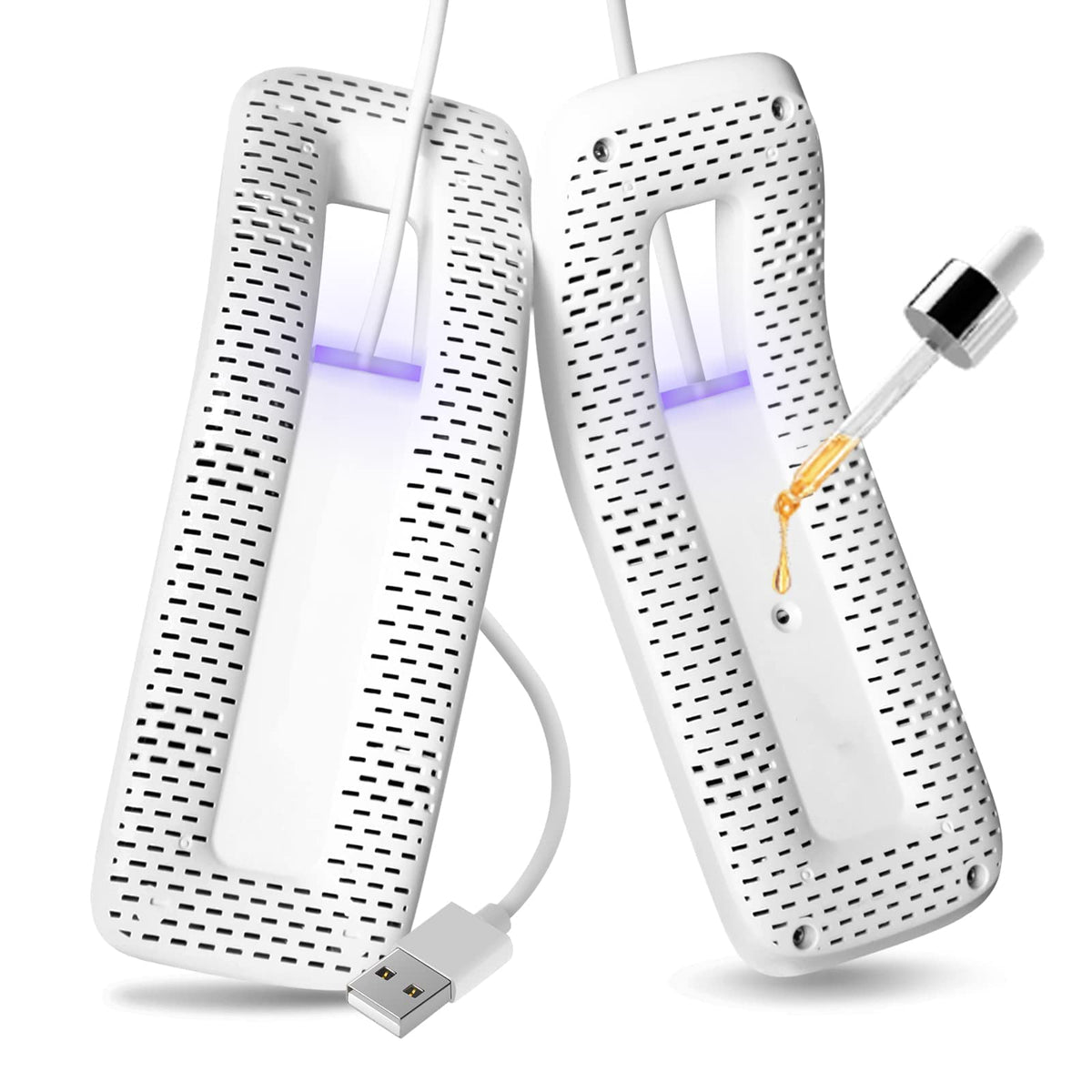 TERRIFI Shoe Dryer, Boot Deodorize Dryer, USB Portable Footwear Dryer for Work Boots, Ski Boots, Socks, Gloves Eliminate Bad Odor and Sanitize Shoes, White