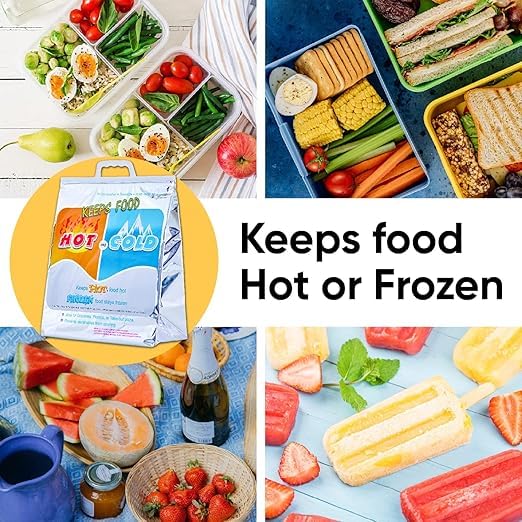 Hexar®Hot and Cold Bag, Reusable Insulated Bag Food Storage for Frozen Items & Hot Items Including Lunch Bags & Grocery Shopping Bags Reinforced Heavy Duty,Keeps Food Hot and Cold-Silver