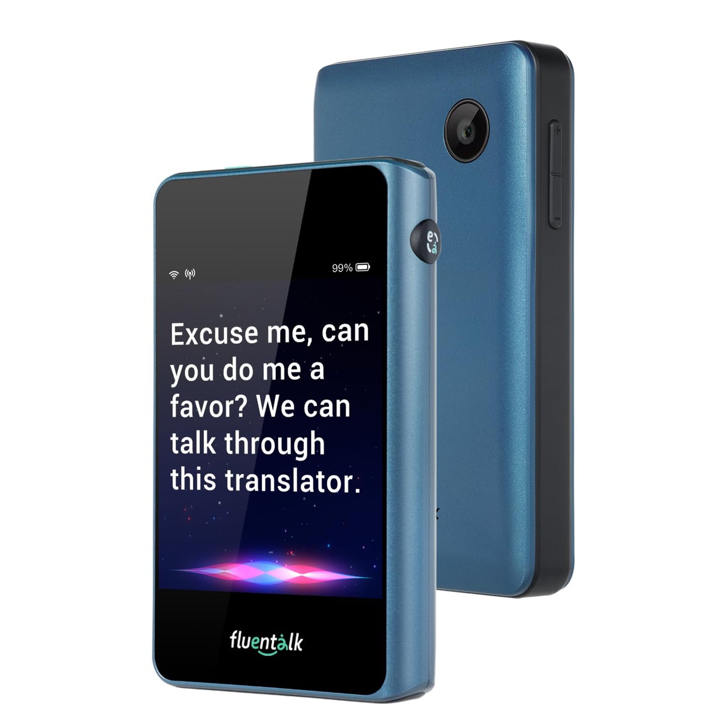 Timekettle, Fluentalk T1 Mini Translator Device No WiFi Needed, Built in 1-Year Global Mobile Data, Supports 40 Languages and Photo Translation, Instant Language Translator for Travelling Blue - Medaid International