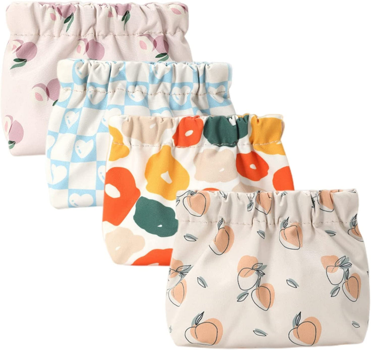 TERRIFI Pocket Cosmetic Bags Makeup Bags for Travel Small Toiletry Bags Coin Purse Waterproof Portable No Zipper Storage for Headphones Card Key 4PCS