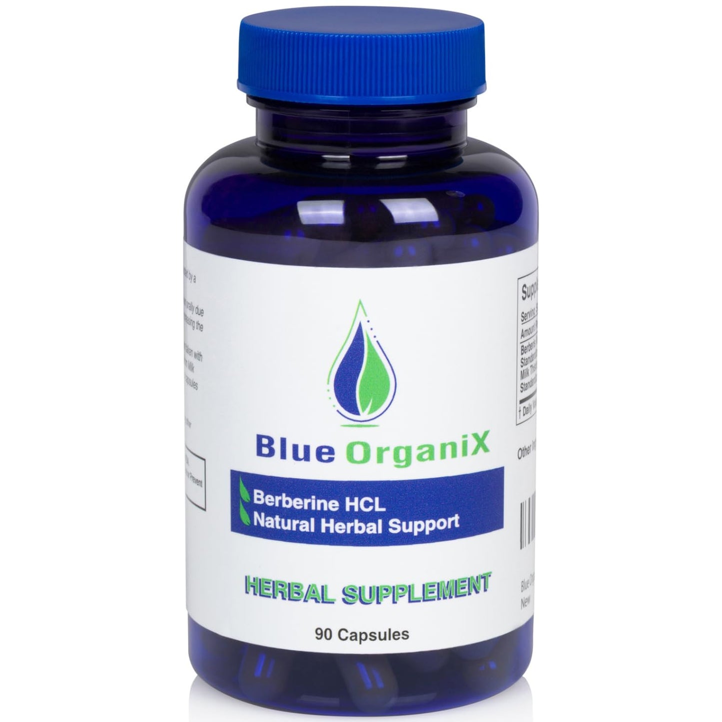 Blue Organix Berberine with Milk Thistle 500mg Formula HCL Complex Supplement with Silymarin for Better Absorption, 90 Vegetarian Capsules, 1 Bottle, Overall Health Support - Medaid International