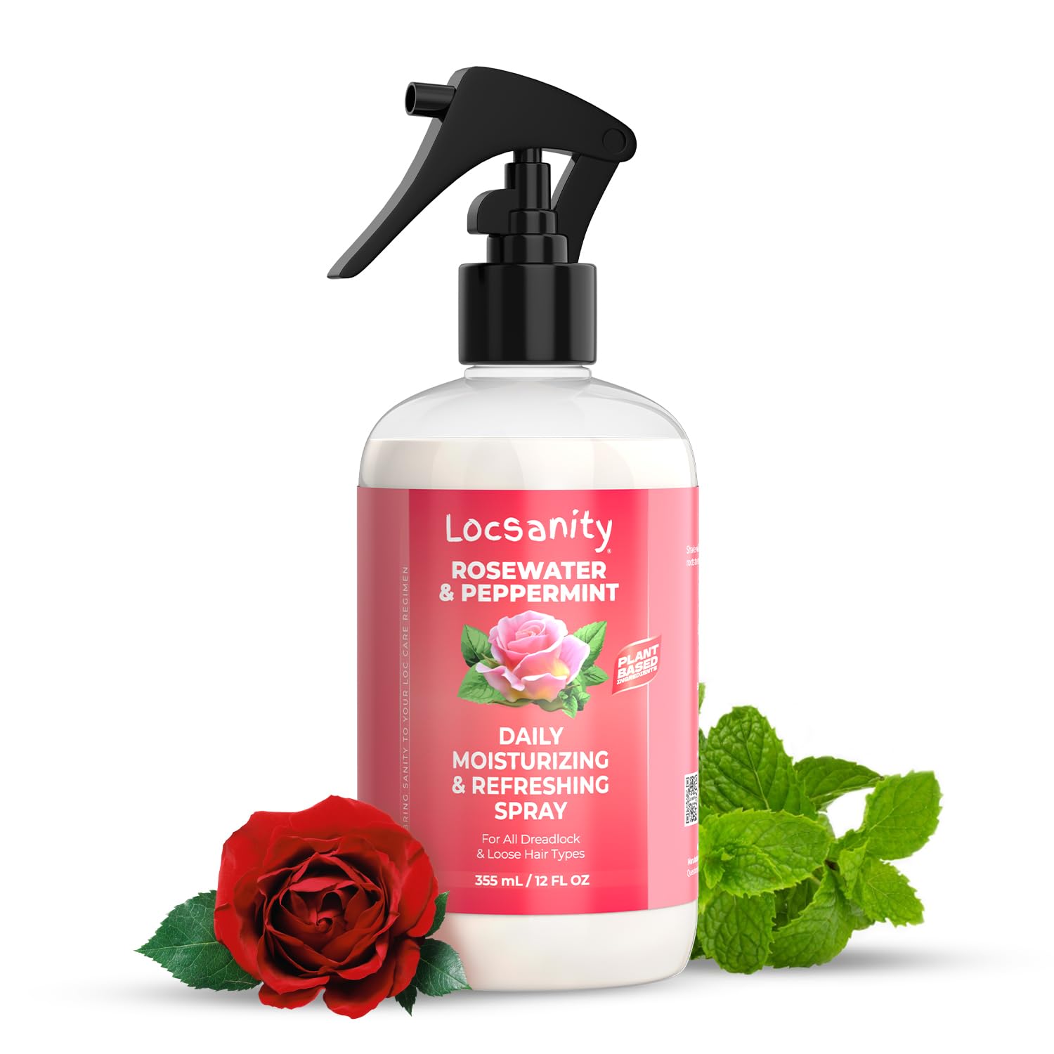 Locsanity Daily Moisturizing Refreshing Spray for Locs, Dreadlocks - Rose Water and Peppermint Hair Scalp Moisturizer, Dreadlock Spray - Natural Loc Care and Maintenance (8oz) - Medaid International