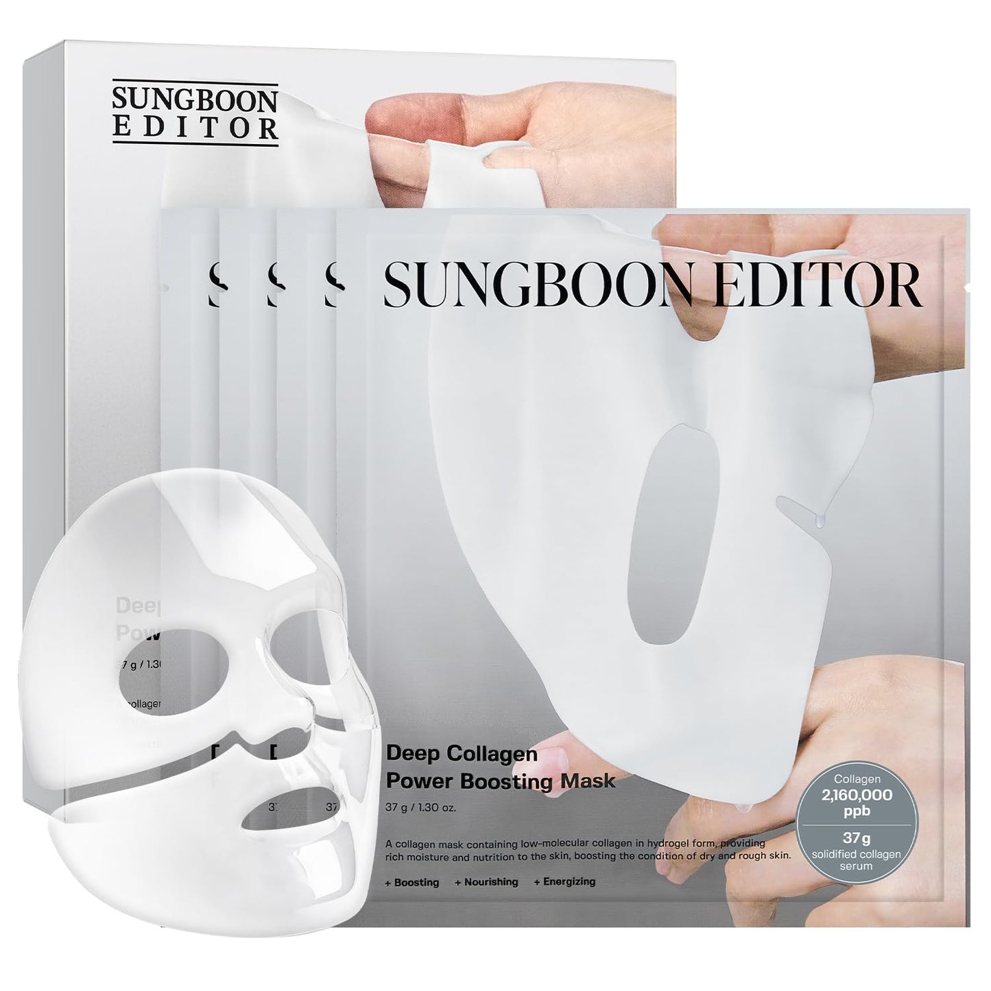 SUNGBOON EDITOR Deep Collagen Overnight Mask Hydrating Mask for Glass Skin, Wrinkle Care, Firming & Pore Refining 2,160,000PPB Collagen + 9 Peptides Stocking Stuffers for Women Korean Skincare, 4ea - Medaid International
