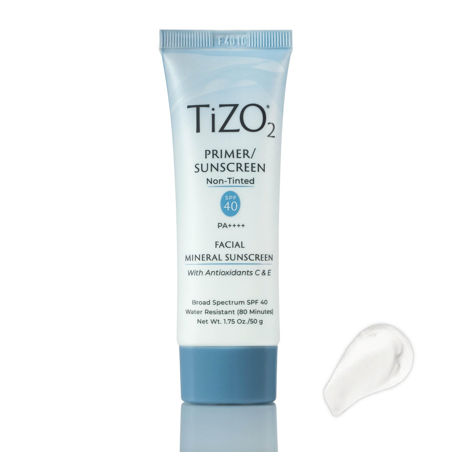 TiZO2 Facial Mineral Sunscreen and Primer, Non-tinted Broad Spectrum SPF 40 with Antioxidants, Sheer matte finish, Fragrance-Free, Oil-Free, Dermatologist-recommended, PA++++ 1.75 oz - Medaid International