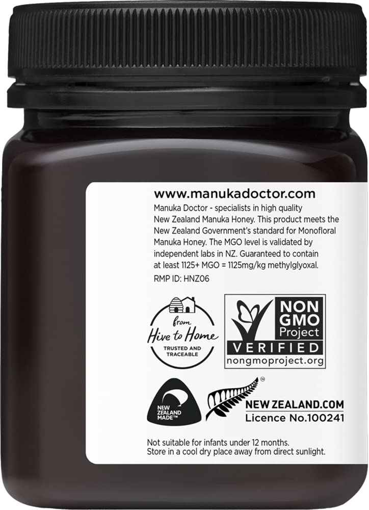 Manuka Doctor - MGO 1125+ Manuka Honey Monofloral, 100% Pure New Zealand Honey. Certified. Guaranteed. Raw. Non-GMO (8.75 oz) - Medaid International