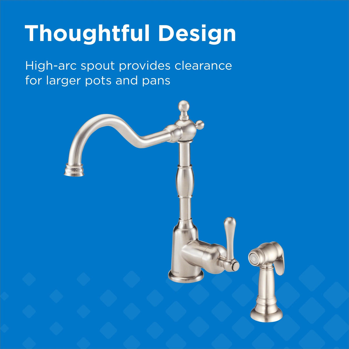 GERBER Danze D401157SS Opulence Single Handle Kitchen Faucet with Side Spray, Stainless Steel