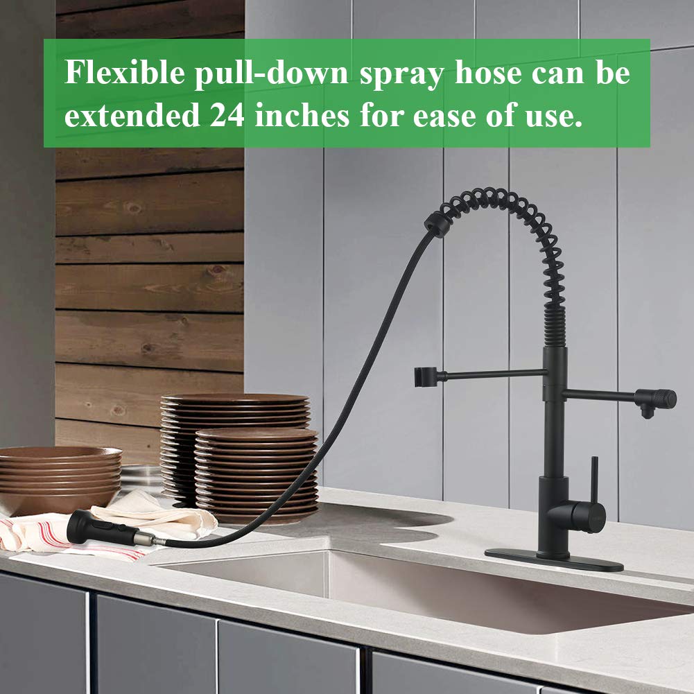 Drinking Water Faucet, Kitchen Faucet, Kitchen Sink Faucet, Water Filtration Faucet, Sink Faucet, Pull-Down Kitchen Faucets, Bar Water Filter Faucet, Matte Black, Stainless Steel, PB1030