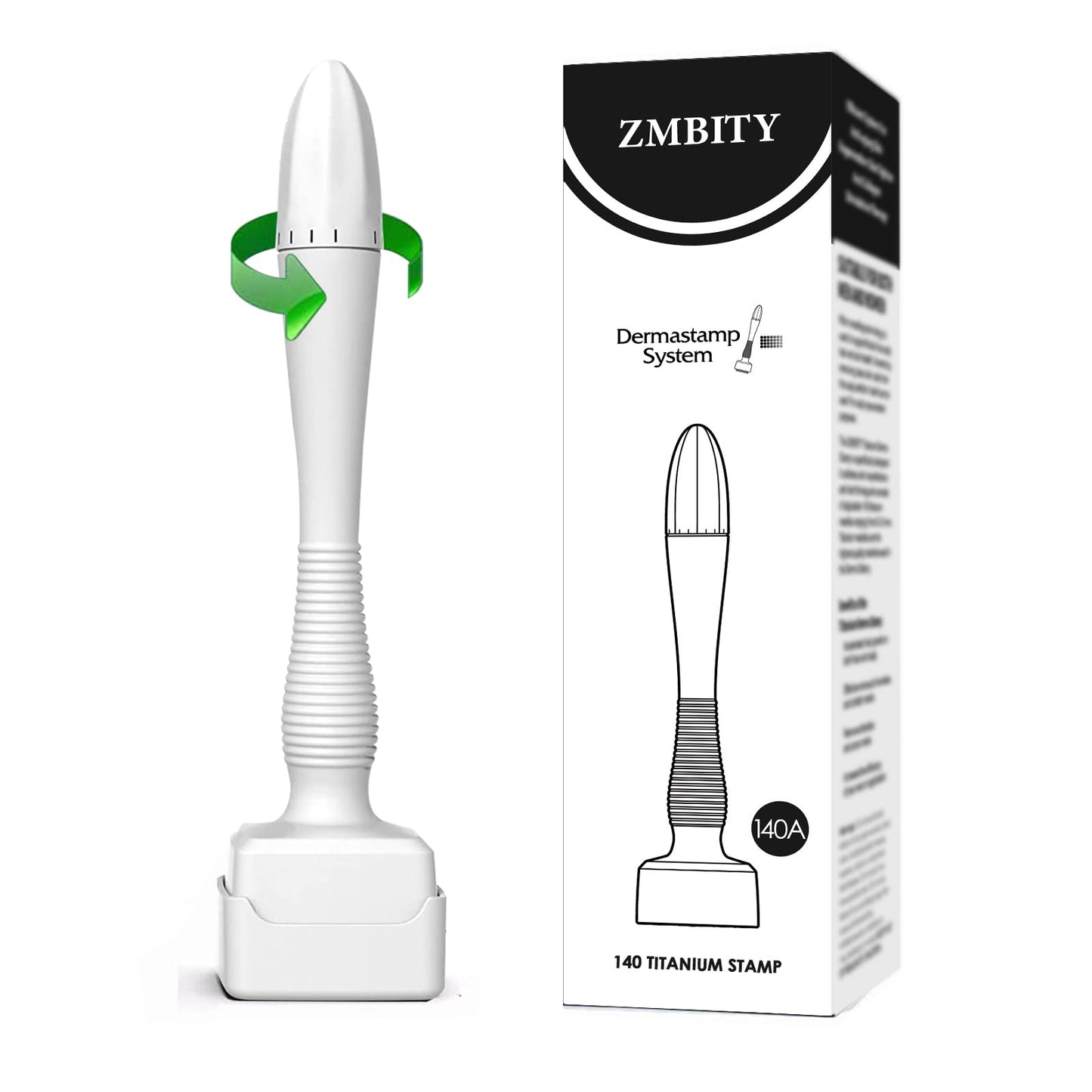 Titanium Microneedles Derma Roller - Stamp Alternative -Microneedle Micro Needle Skin Care Tool - Microneedling Roller for Men and Women (White) - Medaid International