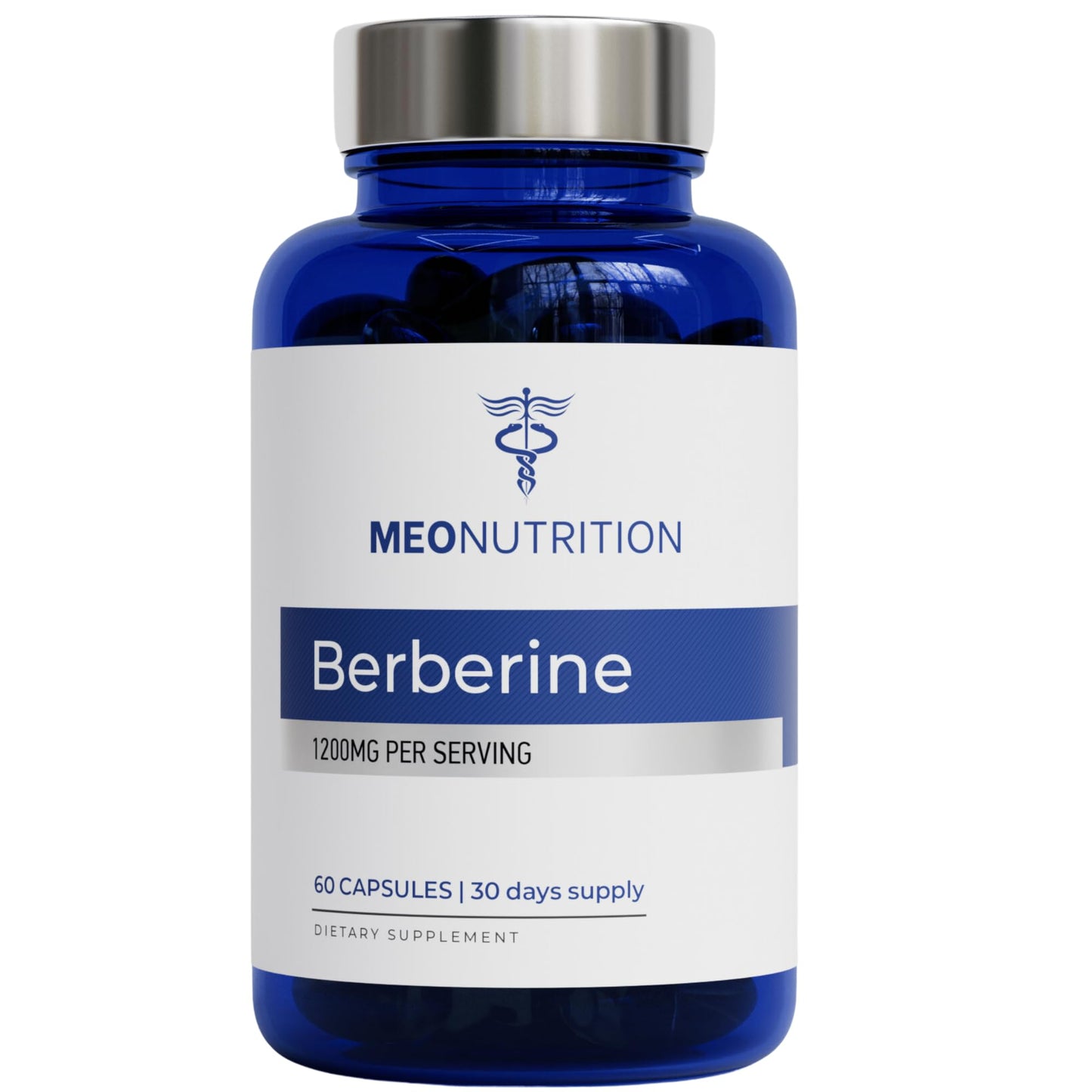 Meo Nutrition Berberine Supplement 1200mg HCI - 60 Capsules, 3rd Party Lab Tested, Non-GMO, GMP Certified - Supports Metabolic Health & Overall Wellness - Medaid International