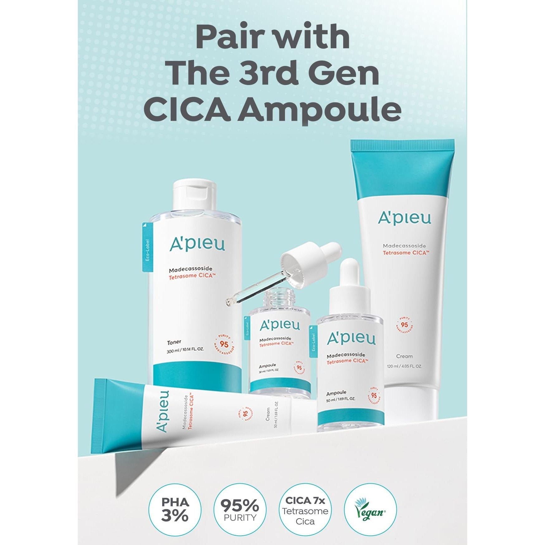 A’PIEU Madecassoside Skincare Bundle – Moisture Gel Cream & Tetrasome Cica Cream (2 x 1.69 fl oz) – Hydrating & Calming Set for Dry, Sensitive, and Combination Skin – Centella Asiatica, Panthenol - Medaid International