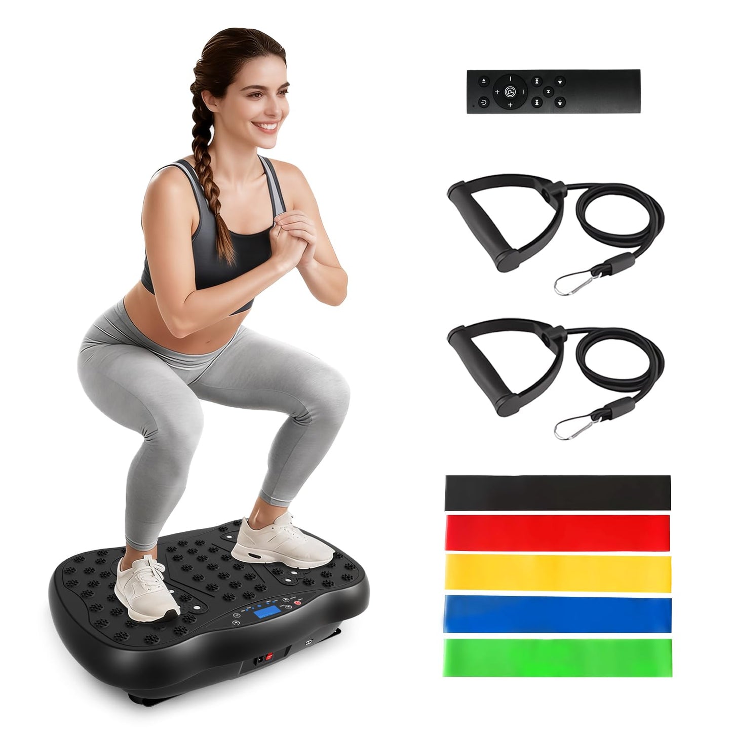 FURFAST Vibration Plate Exercise Machine, 10 Auto Modes/200-Levels Vibrating Plate for Lymphatic Drainage Weight Loss, 450lbs Capacity Whole Body Shake Plate for Women Men