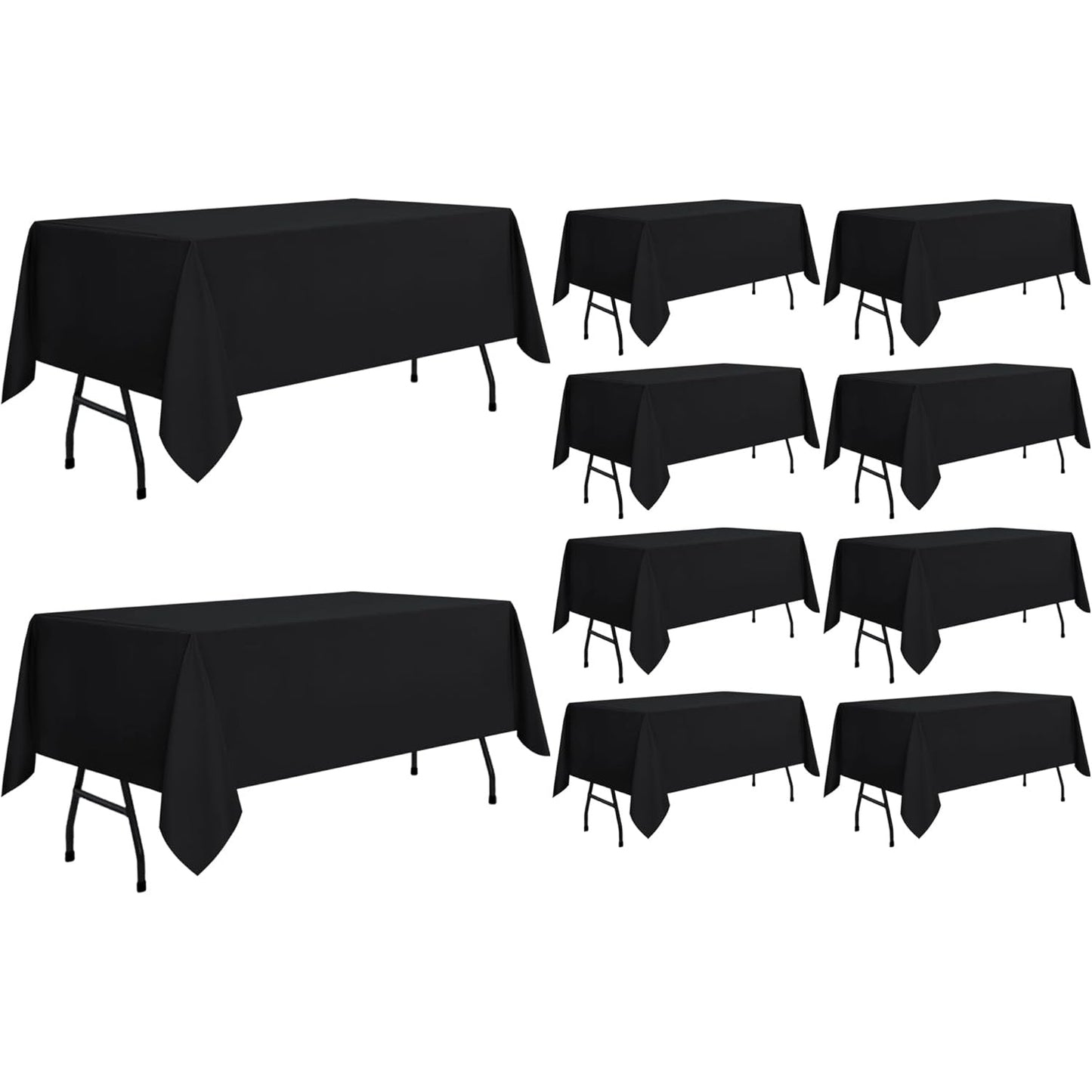 sancua Rectangle Tablecloth - 60 x 84 Inch - Stain and Wrinkle Resistant Washable Polyester Table Cloth, Decorative Fabric Table Cover for Dining Table, Buffet Parties and Camping, Black - Medaid International