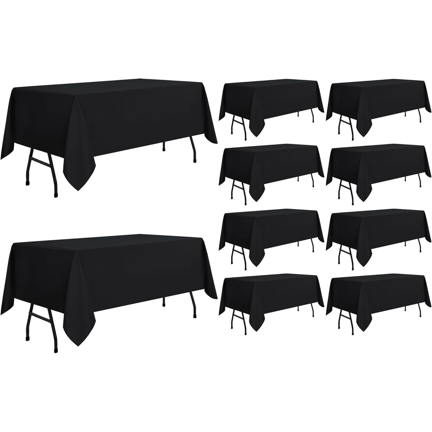 sancua Rectangle Tablecloth - 60 x 84 Inch - Stain and Wrinkle Resistant Washable Polyester Table Cloth, Decorative Fabric Table Cover for Dining Table, Buffet Parties and Camping, Black - Medaid International