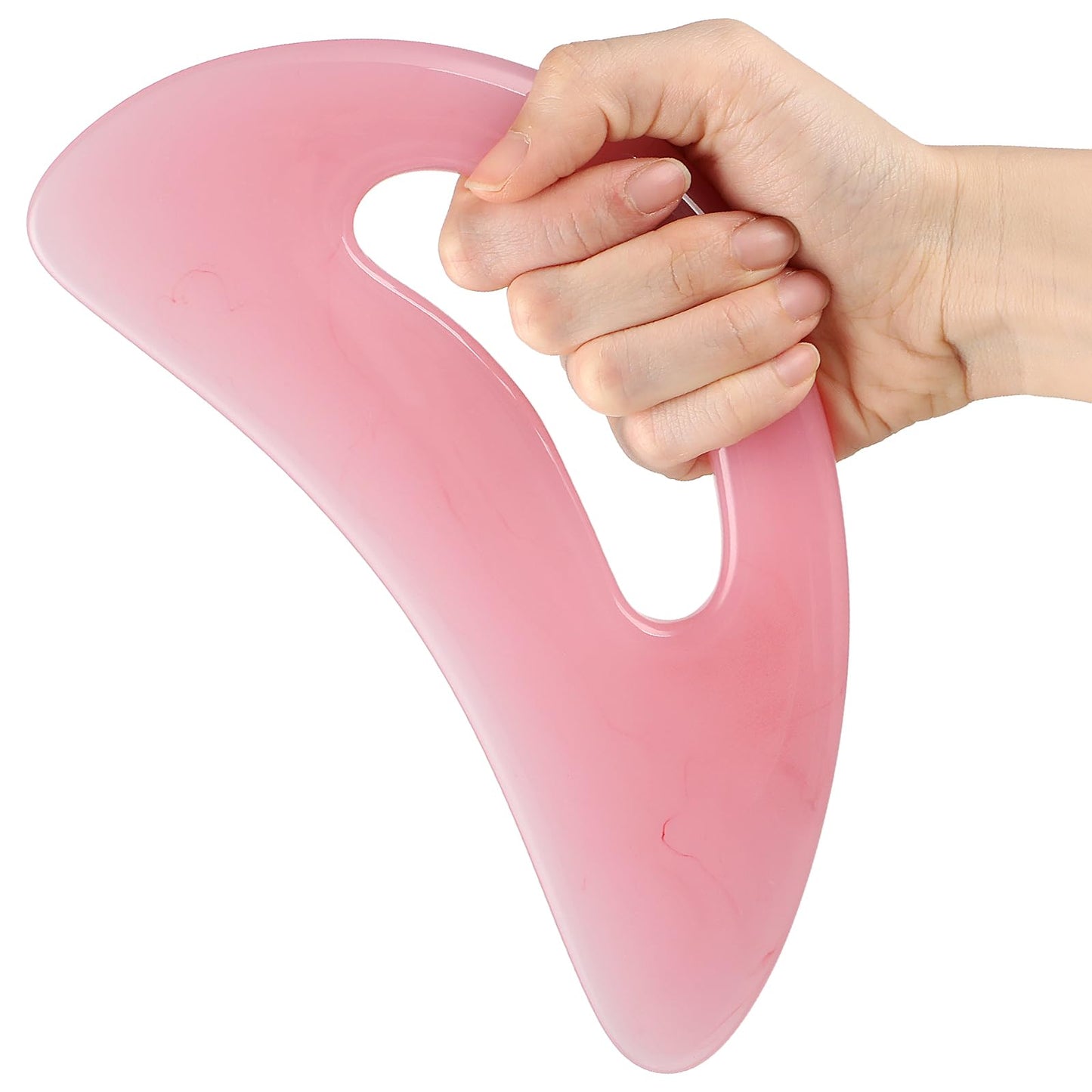 YUXIANLB Gua Sha Massage Tool with Handle, Resin Massage Tool Lymphatic Drainage Massager, Large Guasha Scraping Tool for Back Neck Leg Face, Body Gua Sha Tools for Women, Men (Pink) - Medaid International