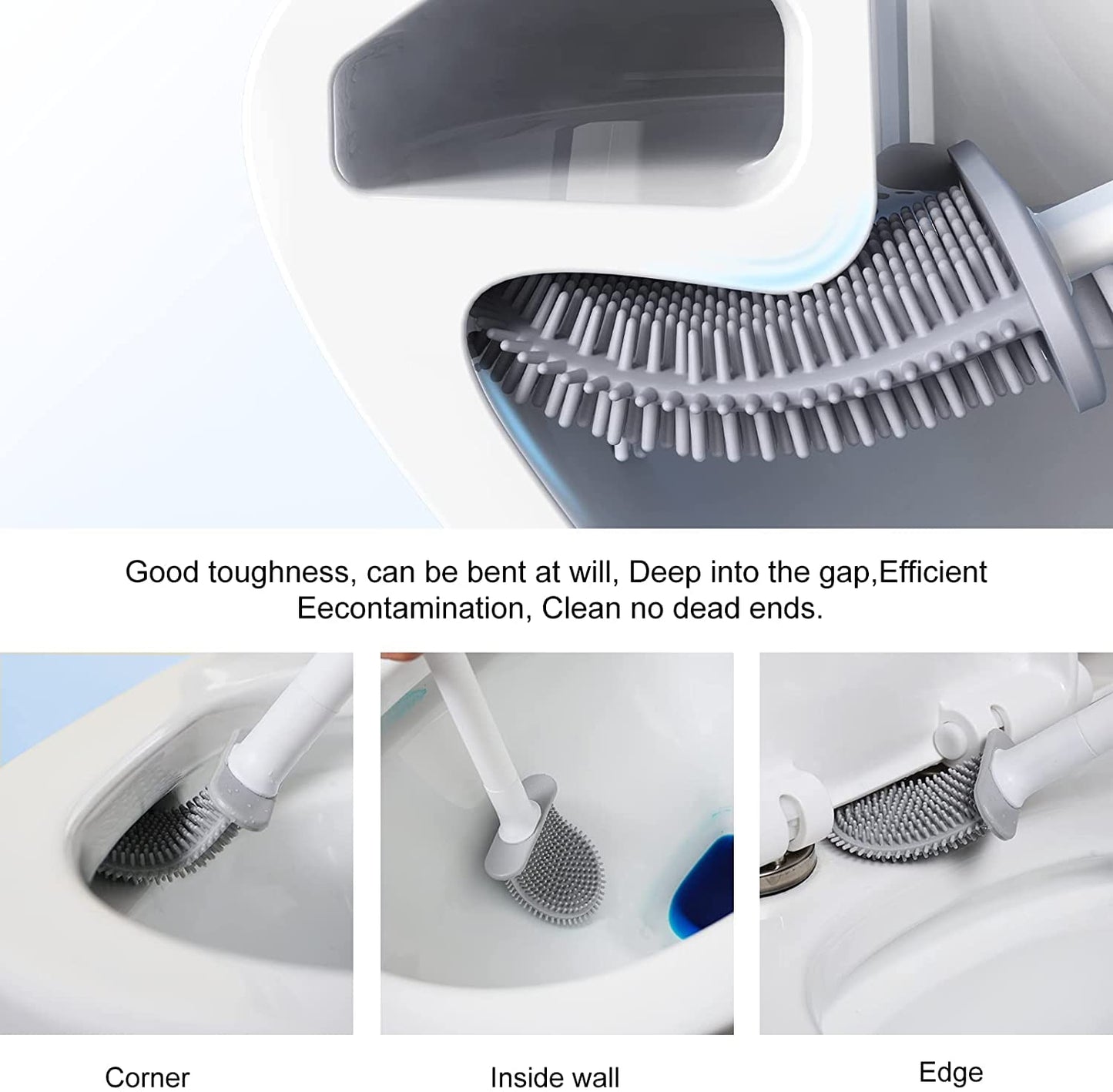 Flexible Toilet Silicone Brush فرشاة تواليت سيليكون مرنة