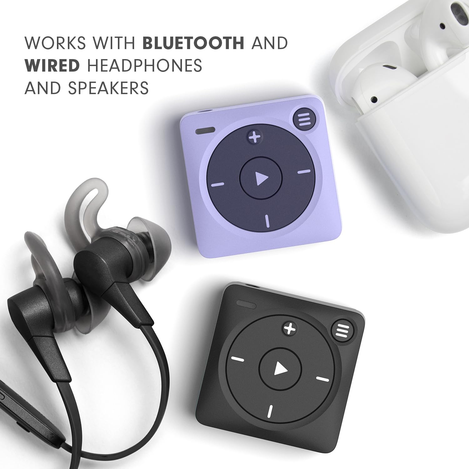 Mighty 3 Spotify & Amazon Music Player (2026 Edition) – Portable, Screen-Free, Works Offline – Compatible with Bluetooth & Wired Headphones – Stores 1,000+ Songs – No Phone Required (Red) - Medaid International