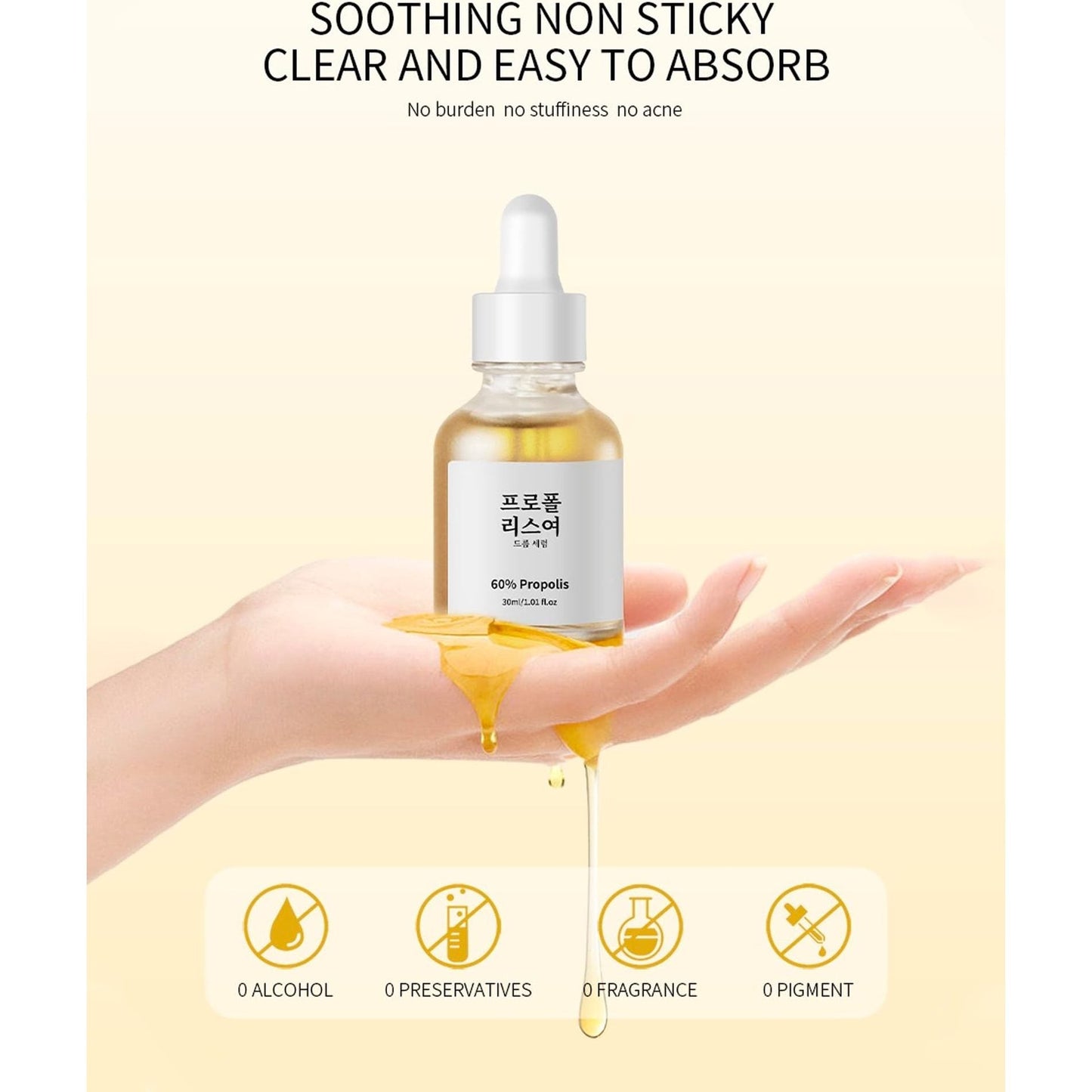 Propolis and Niacinamide Hydrating Facial Soothing Moisturizer, Glow Boosting Serum for Face for Acne-prone&Sensitive skin, Minimize breakouts, Korean skincare 30ml, 1 fl.oz - Medaid International