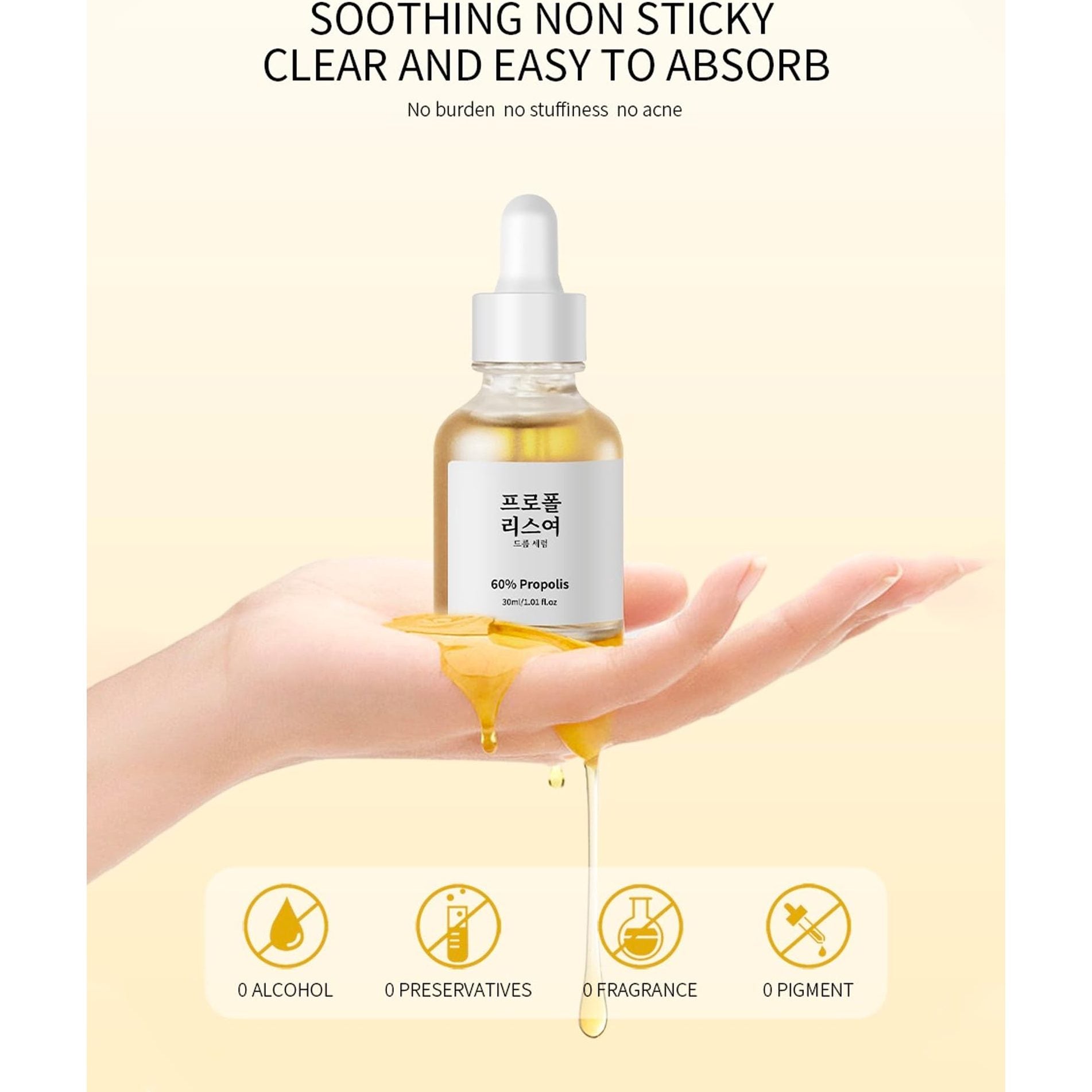Propolis and Niacinamide Hydrating Facial Soothing Moisturizer, Glow Boosting Serum for Face for Acne-prone&Sensitive skin, Minimize breakouts, Korean skincare 30ml, 1 fl.oz - Medaid International