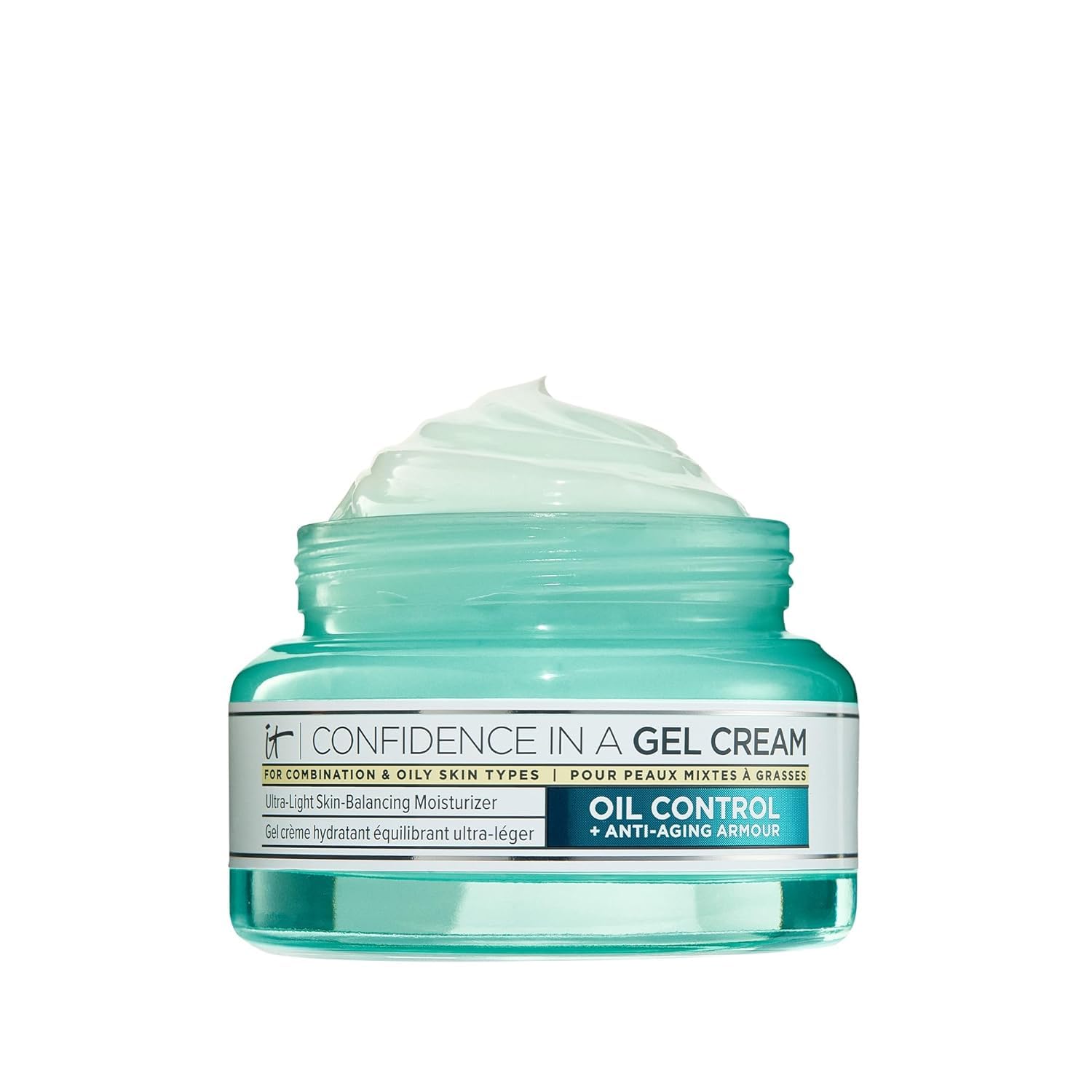 IT Cosmetics Confidence in a Gel Cream Oil Control - Hydrating Oil-Free Face Moisturizer - Reduces Shine & Look of Large Pores - with Niacinamide, Vitamin E & Peptides - Non-Comedogenic - 2.0 oz - Medaid International
