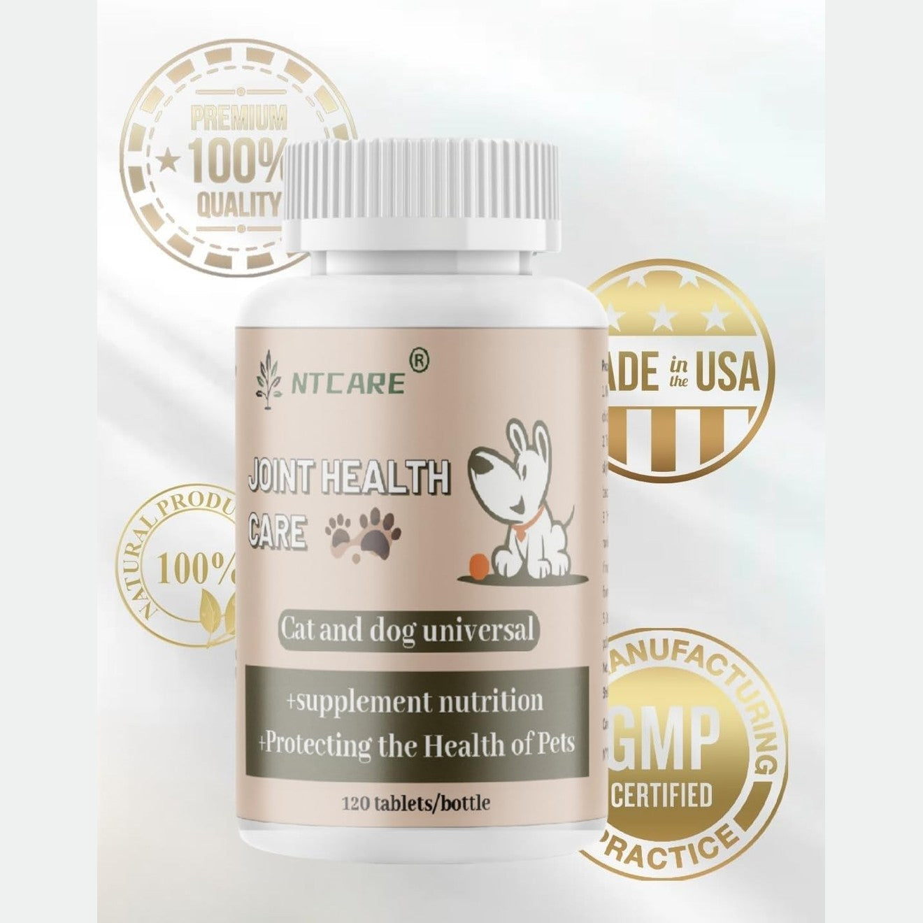 Hip and Joint Supplement for Dogs- with Glucosamine, Chondroitin, and MSM,120 Chewable Tablets, Chicken Flavor, Dog Joint Supplement，Joint Support Supplement for Dogs