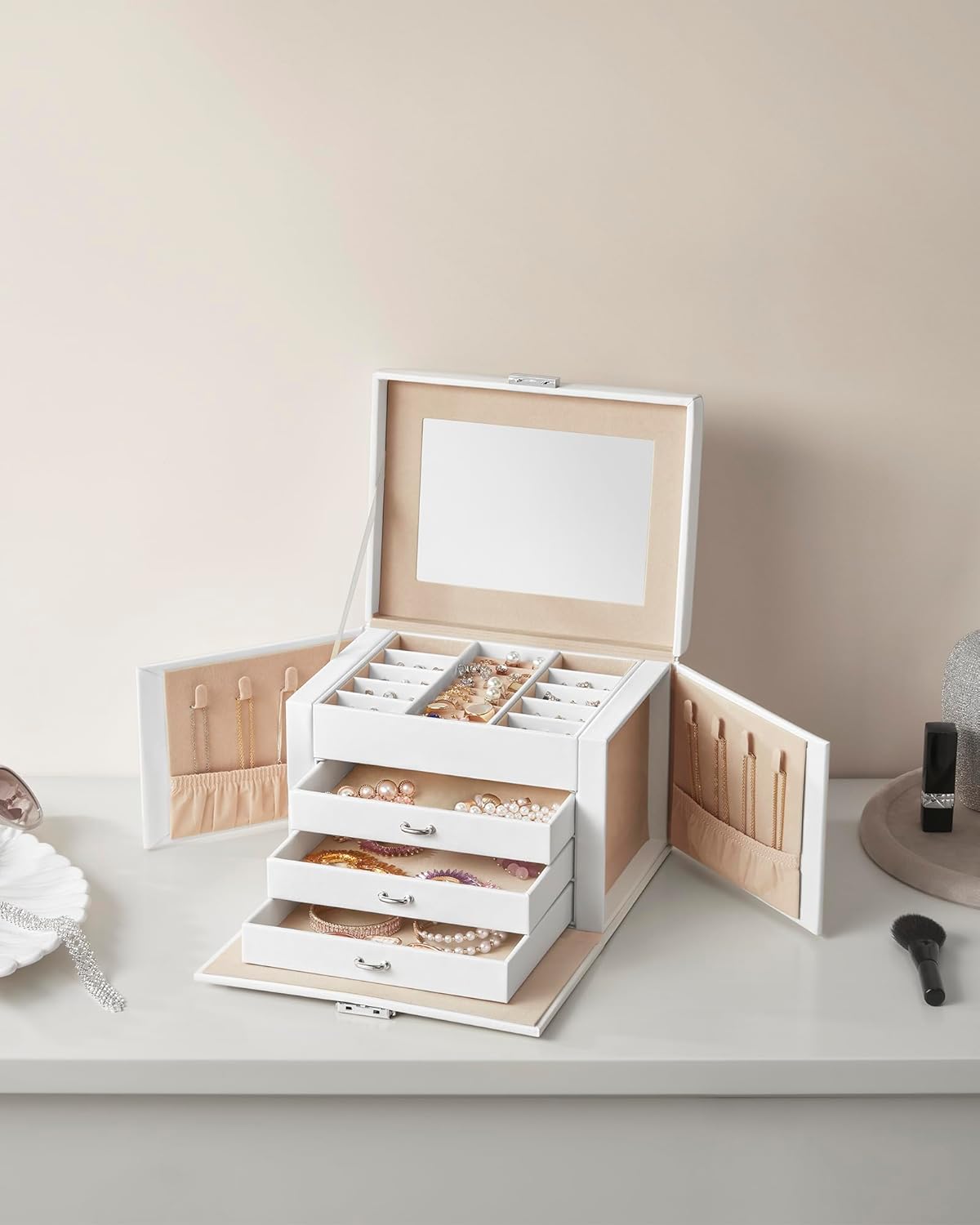 SONGMICS 4-Tier Jewellery Box JBC159W01