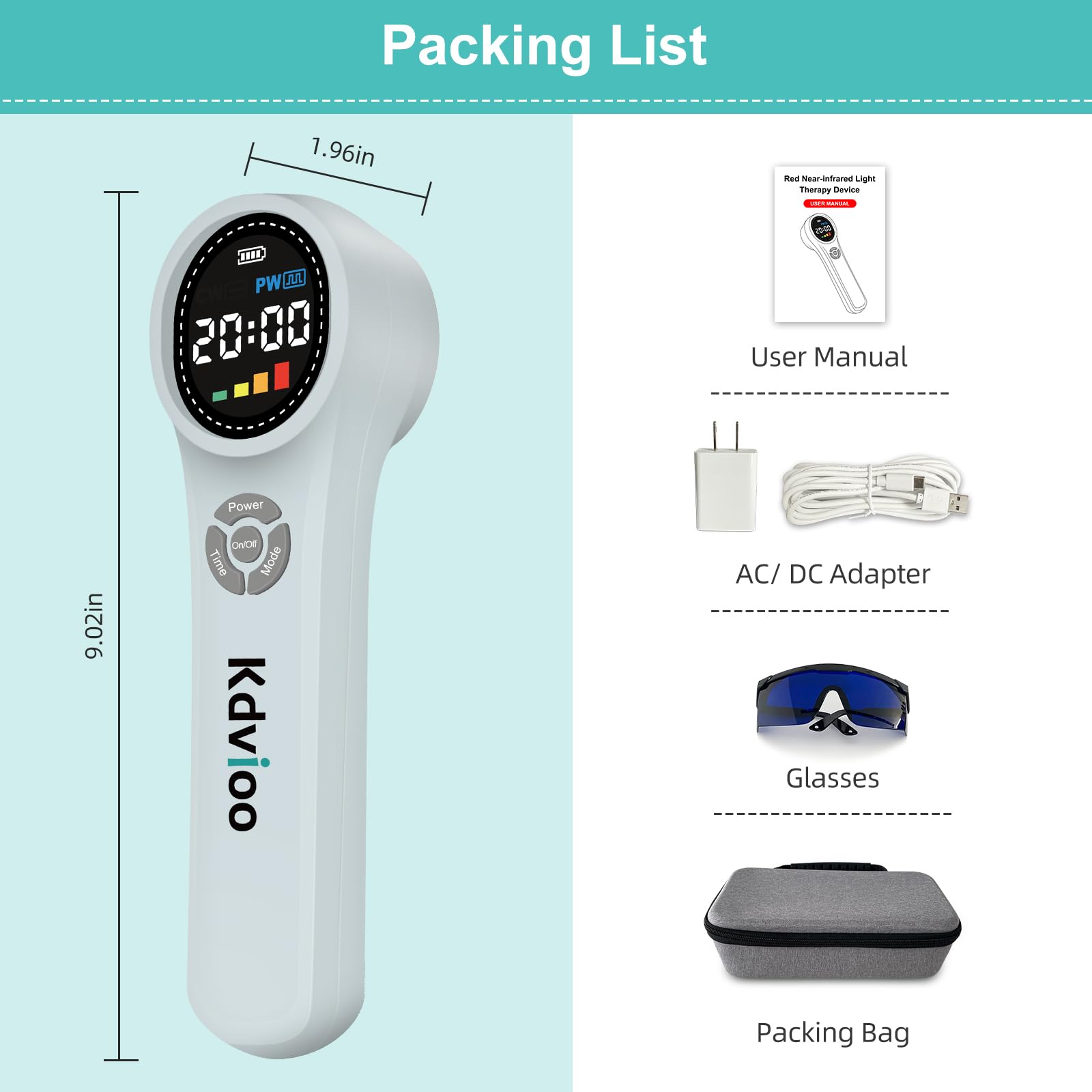 Kdvioo Cold Laser Therapy Device for Dogs,4x980nm+16x660nm+4x810nm Low Level Laser Therapy,Handheld Laser Therapy Device,Pet Laser Therapy for Dogs Cats Muscle & Joint Pain Relief,Reduce Inflammation - Medaid International
