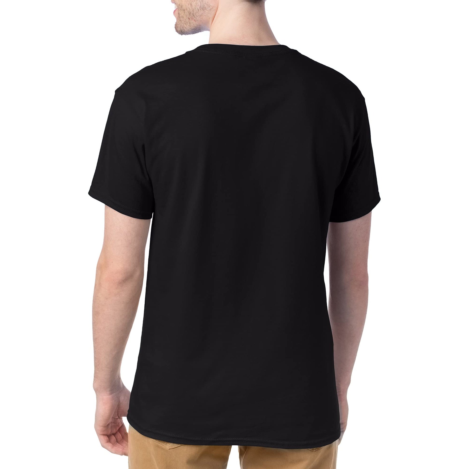 Hanes mens Essentials Short Sleeve T-shirt Value Pack (4-pack) athletic t shirts, Black, Large US - Medaid International