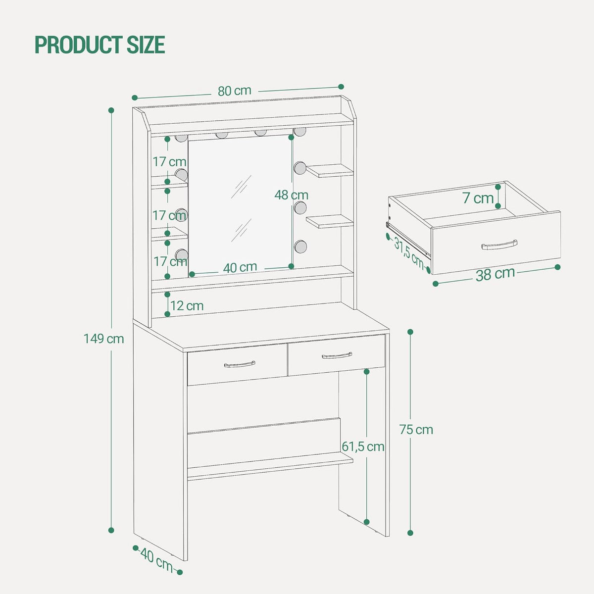 Hzuaneri Dressing Table DT08203X