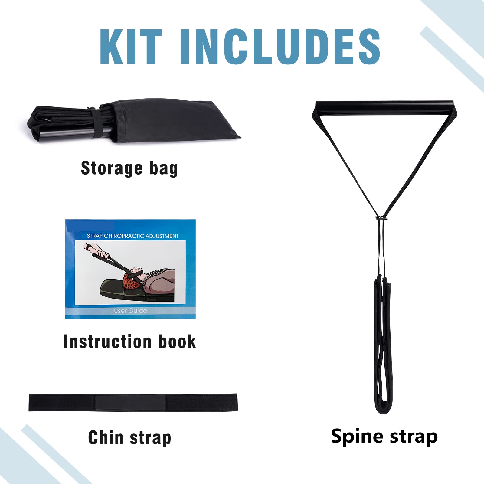Neck Stretcher Strap, Spine Chiropractic Decompression Tool with Chin Belt. Cervical Neck Traction Device. - Medaid International