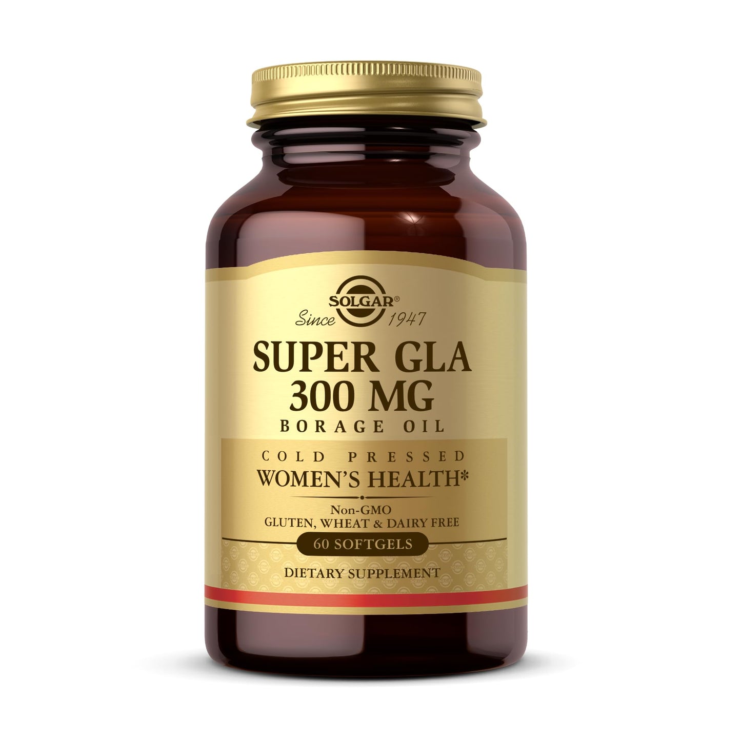 Solgar Super GLA 300 mg - 60 Softgels - Cold-Pressed Borage Oil for Women’s Health - Non-GMO, Gluten Free, Dairy Free - 60 Servings - Medaid International