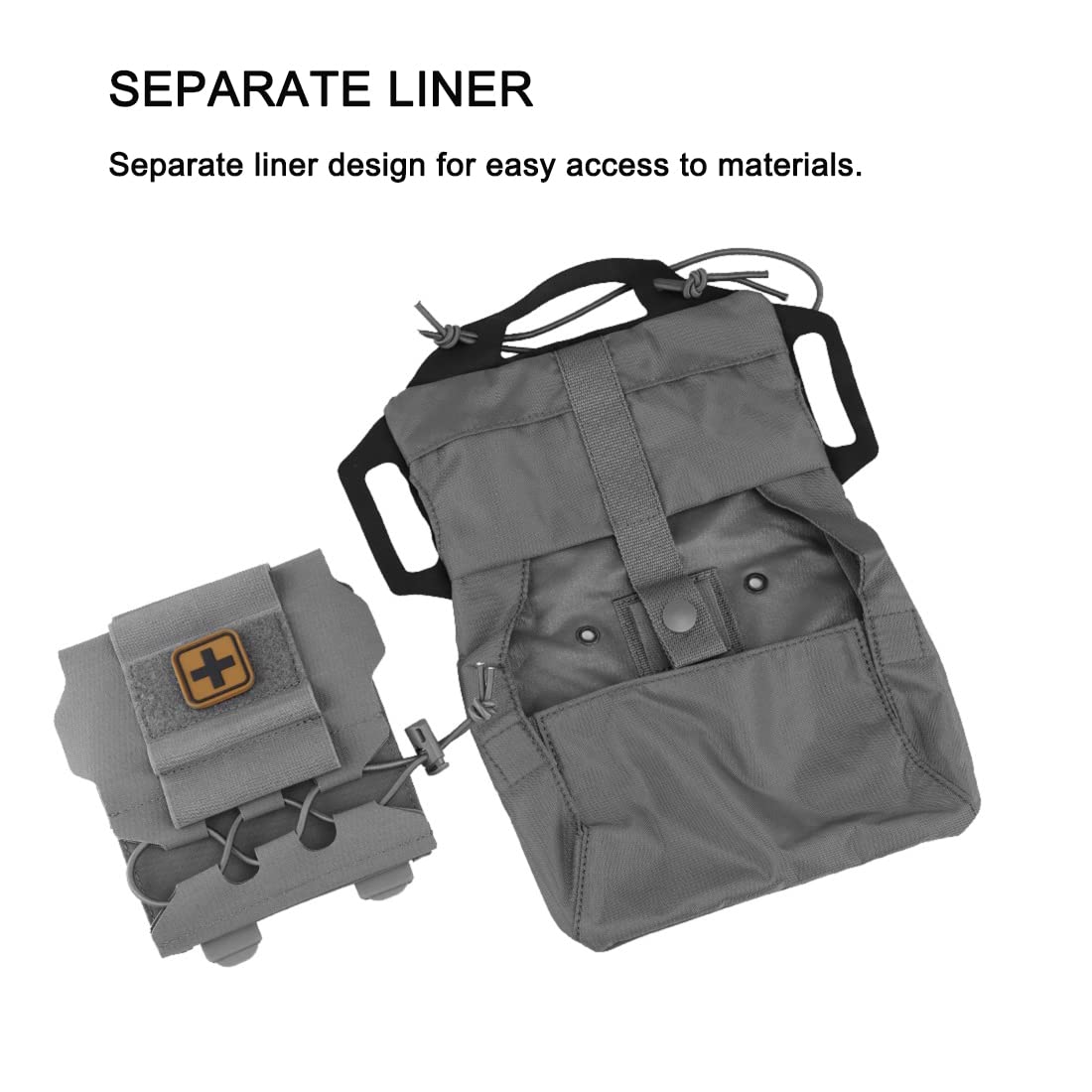 Rapid Deployment IFAK Kits MOLLE Tactical Pouch Outdoor Survival Medical First-aid Kit Hunting Camping Hiking Emergency Tools (WG)