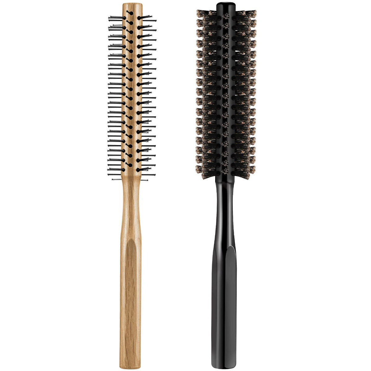 TERRIFI 2 Pieces Thick Round Hair Comb Bristle Round Hair Brush Blow Drying Hairbrush Small Brush Short Hair Massage Comb Head Massage Round Brush Roll Hairbrush for Wet or Dry Hair