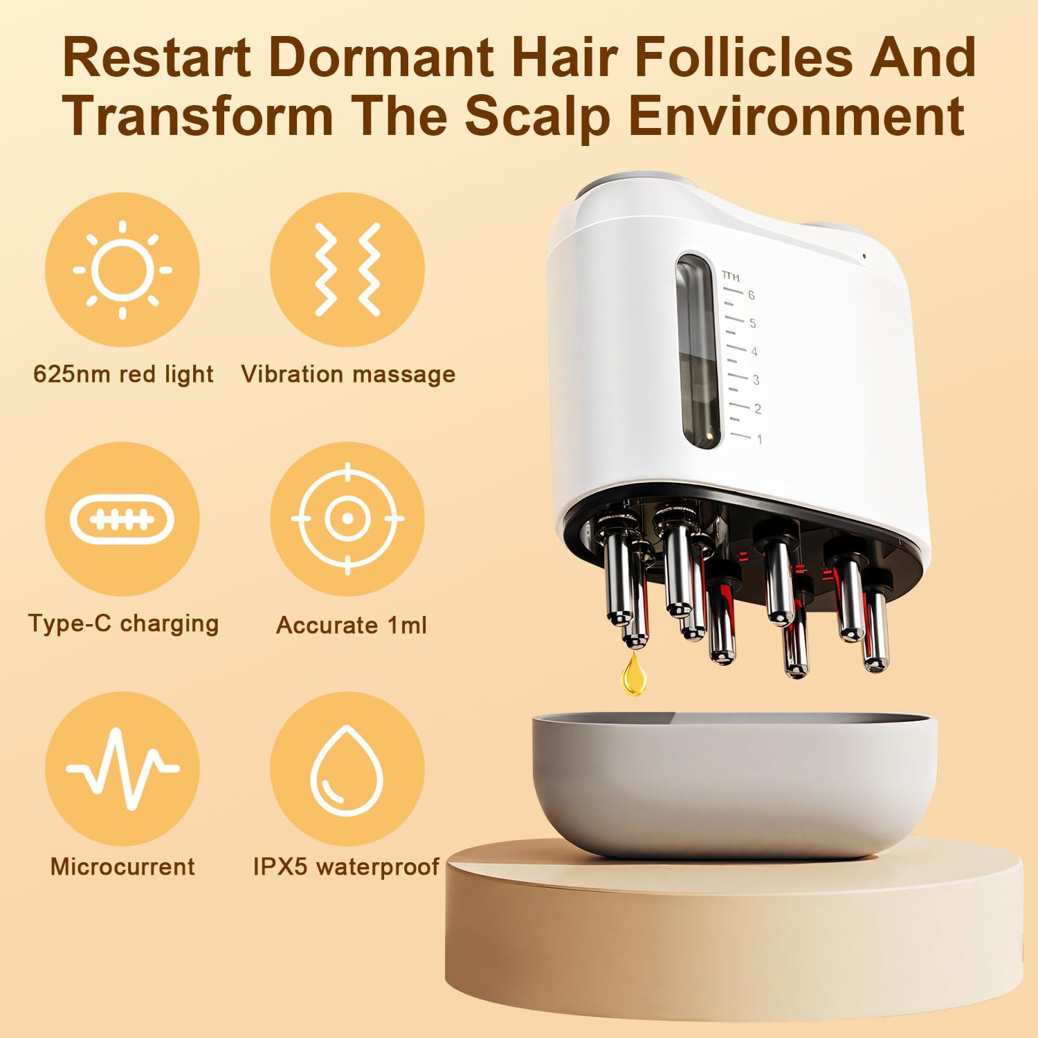 2 in 1 Electric Scalp Massager and Hair Oil Applicator, Hair Massager Scalp Applicator Brush for Hair Growth, Advanced Scalp Care Brush for Hair Oiling - Medaid International