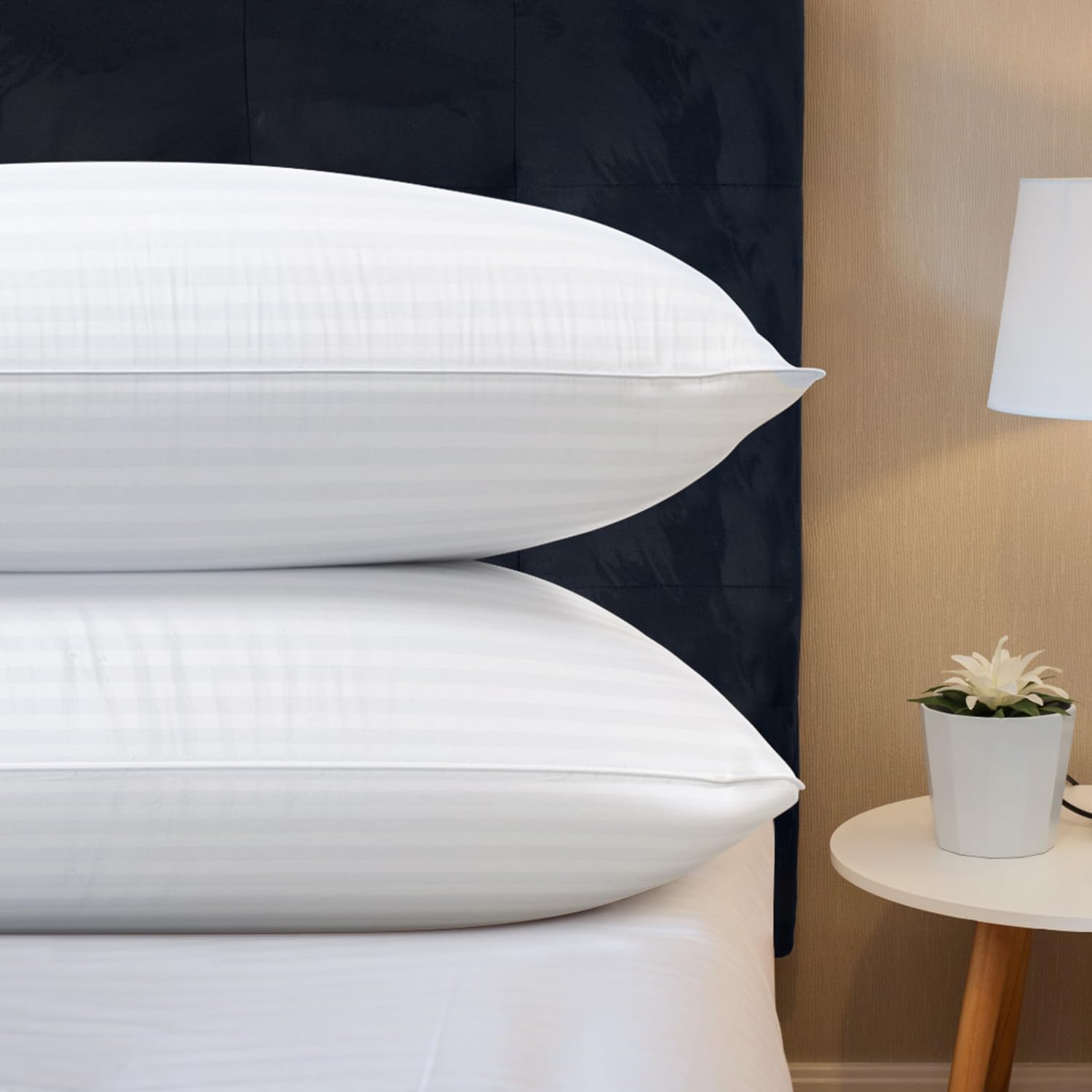 COZSINOOR Bed Pillows for Sleeping Queen Size - Hotel Quality Set of 2 - Breathable Down Alternative Microfiber Filled for Back, Stomach, Side Sleepers, Cooling & Skin-Friendly - Medaid International