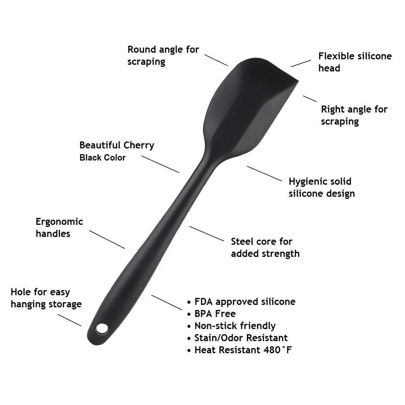 Silicone Spatula Heat Resistant Non-Stick Rubber Spatulas Flexible Baking & Cooking Utensils for Cake, Cream, Butter