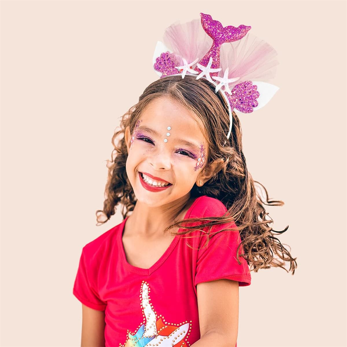 TERRIFI Mermaid Tail Headband Mermaid Hair Accessories for Birthday, Costume and Party, Supplies for Women and Girls, 4 Pack