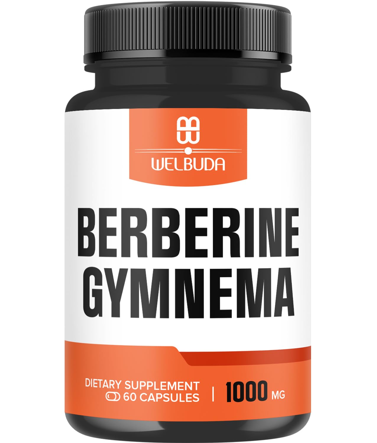 WELBUDA 1000mg Berberine Supplement with Organic Gymnema Sylvestre Leaf - 60 Capsules with High Concentrated Extract - Support for Immune System, Circulatory Health & Gastrointestinal Function - Medaid International