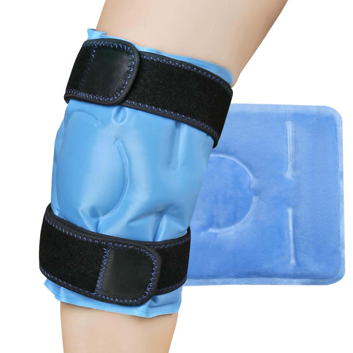 KASTWAVE Ice Pack for Knee Injuries, Reusable Gel Cold Compress Knee Wraps for Knee Injuries, Swelling, Pain Relief, Compression Brace for Injuries