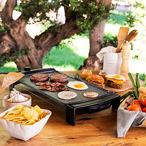Cecotec - Tasty & Grill 3000 Electric Hob, 2600W, RockStone Coating, M-Shaped Heating