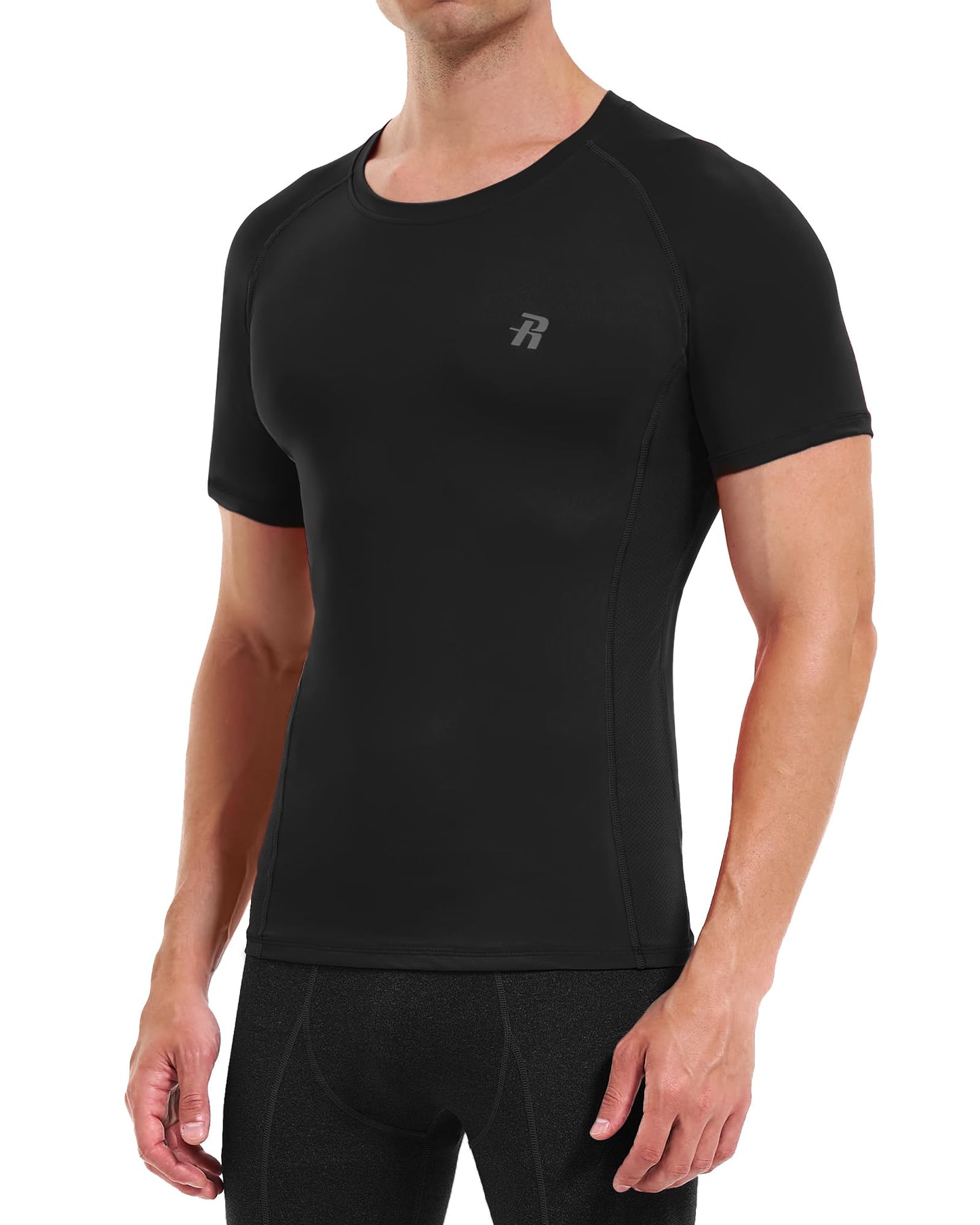 Runhit 3 Pack Compression Shirt for Men Short Sleeve T-Shirt Workout Athletic Running Shirt Base Layer UV Sun Protection Tops 3 Pack Black - Medaid International