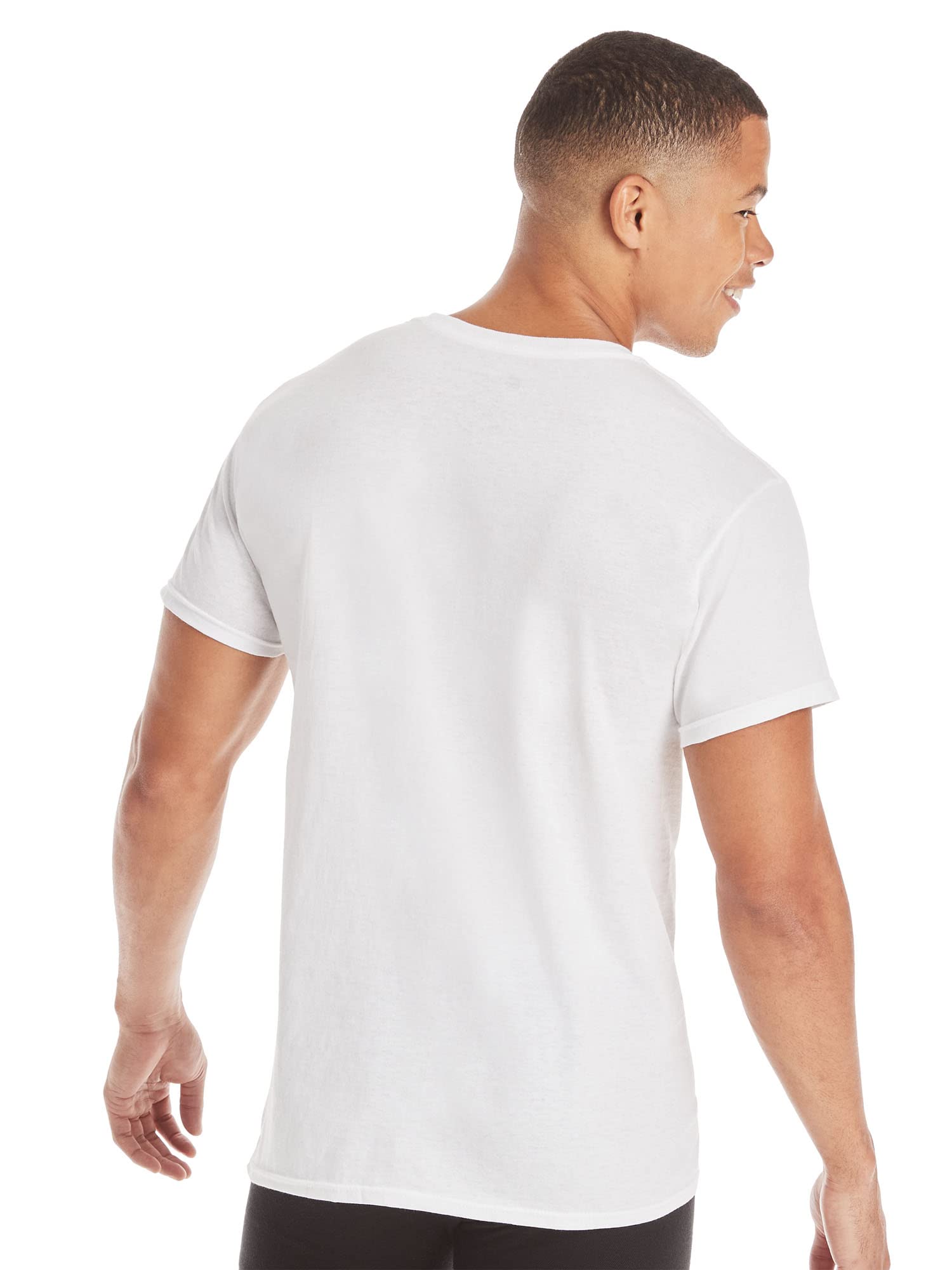 Hanes Mens Cotton, Moisture-wicking Crew Tee Undershirts, Multi-packs, White - 3 Pack, Large US - Medaid International