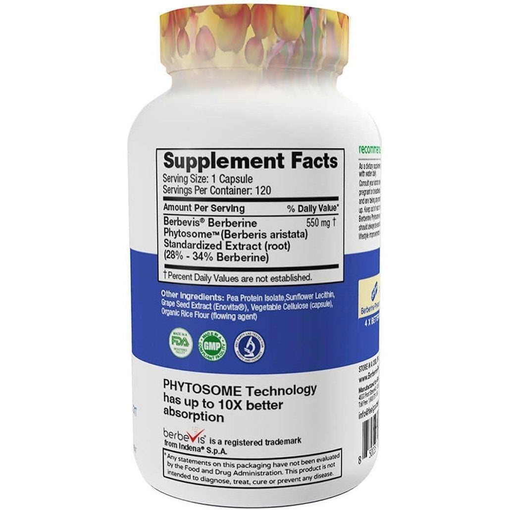 Feel Good Superfoods Berberine Phytosome, 120 Vegan Capsules - Medaid International